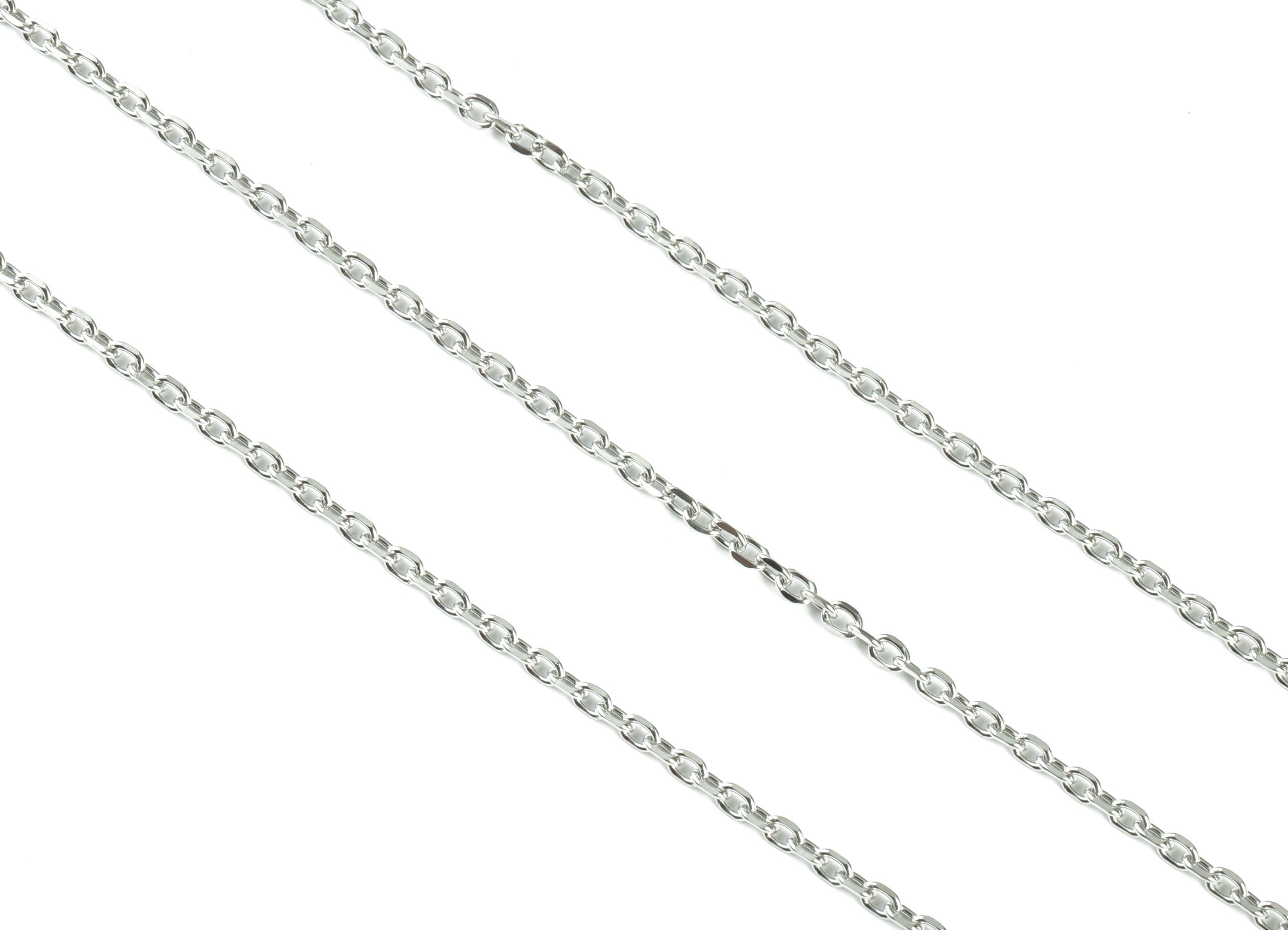Flat Cable Chain - Stainless Steel Chain -  Faceted Cable Chain - Soldered Link Chain - 0.16&quot; x 0.12&quot; x 0.03&quot; - CC1174 - DOMEDBAZAAR