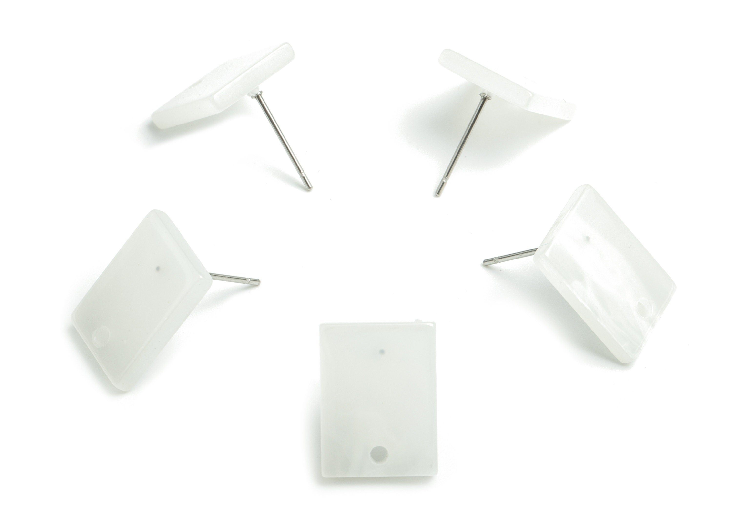 Acetate Rectangle Earring Stud - Rectangle Earring Post - Surgical Stud - Jewelry Supplies - Color Code: A520 - 15.5x11.8x2mm - AC1663-A520 - DOMEDBAZAAR