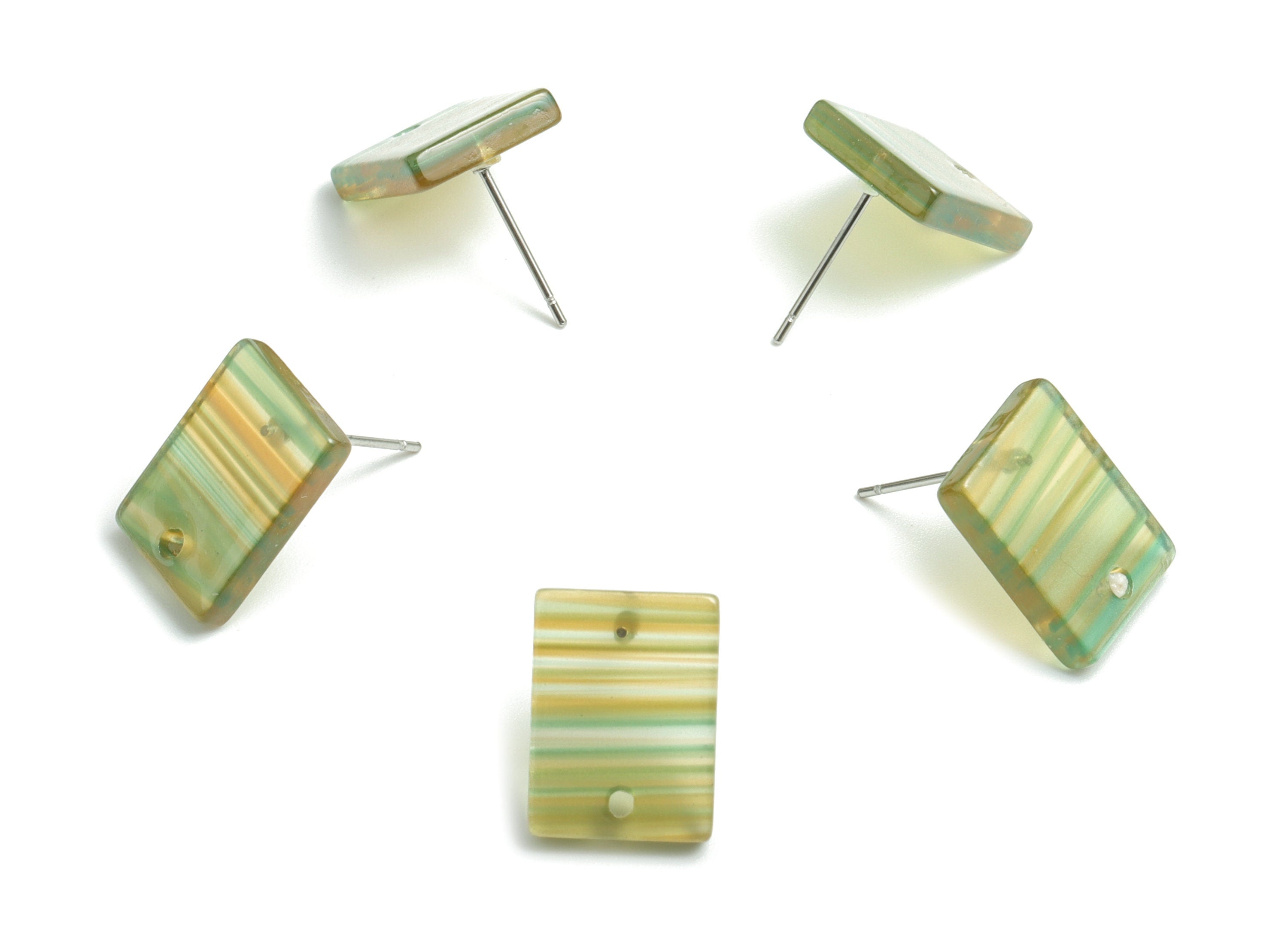 Acetate Rectangle Earring Stud - Rectangle Earring Post - Surgical Stud - Jewelry Supplies - Color Code: A512 - 15.5x11.8x2mm - AC1663-A512 - DOMEDBAZAAR