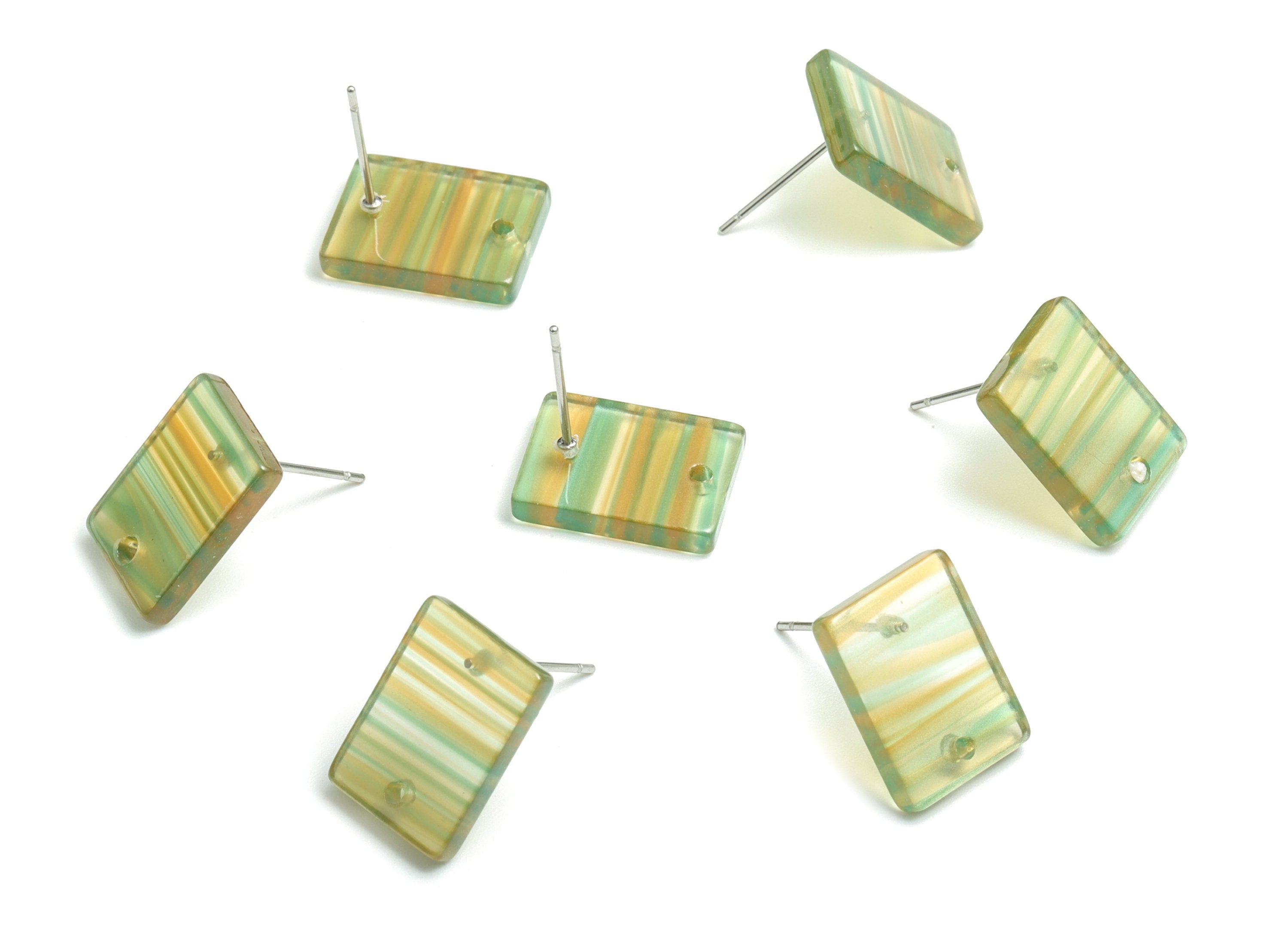 Acetate Rectangle Earring Stud - Rectangle Earring Post - Surgical Stud - Jewelry Supplies - Color Code: A512 - 15.5x11.8x2mm - AC1663-A512 - DOMEDBAZAAR