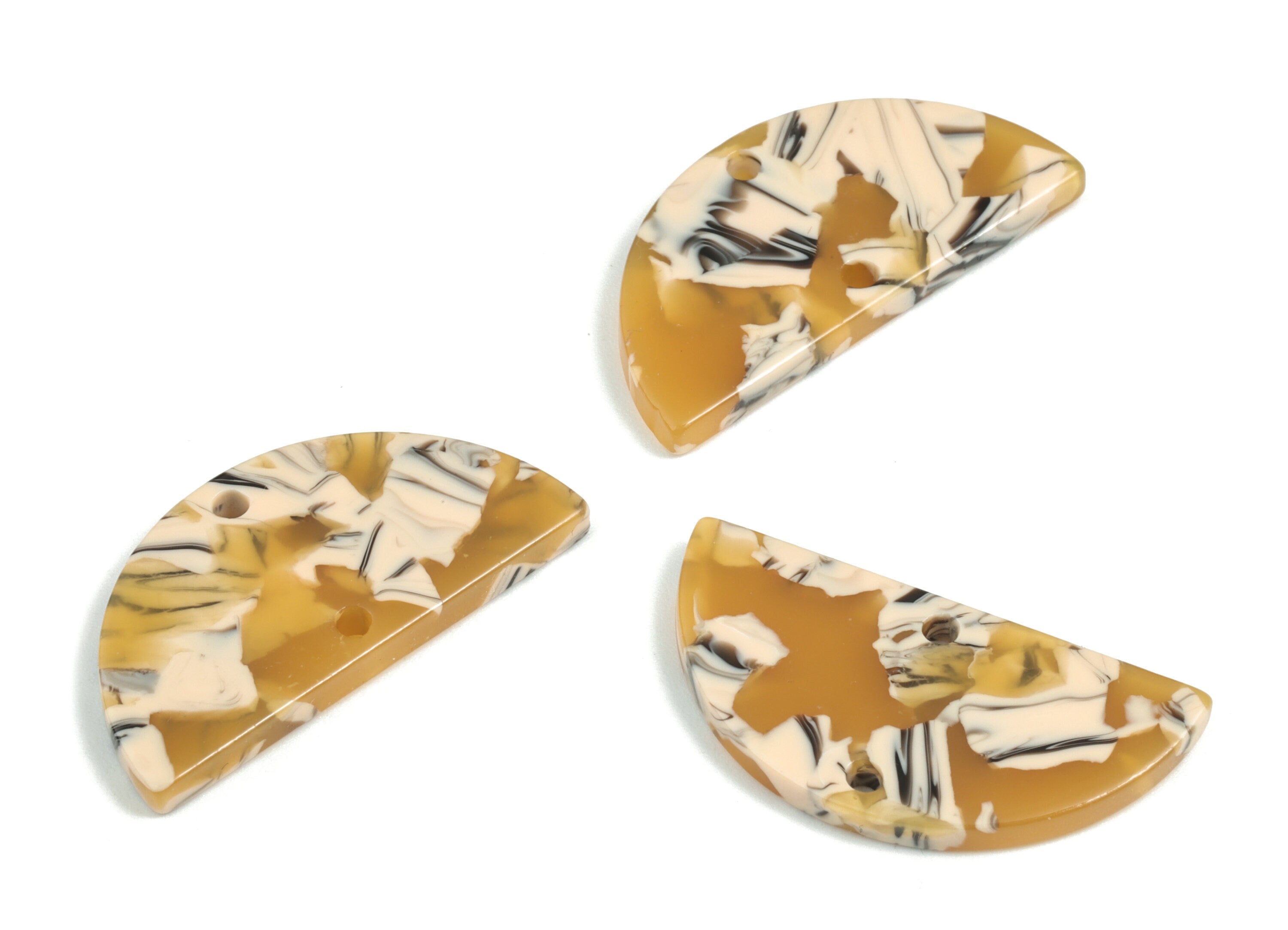 Acetate Semi circle Connectors Charms - 2 Holes Semi circle Earrings - Earring Findings - Color Code:A14 - 29.1x14.6x2.58mm - AC1061-A14 - DOMEDBAZAAR