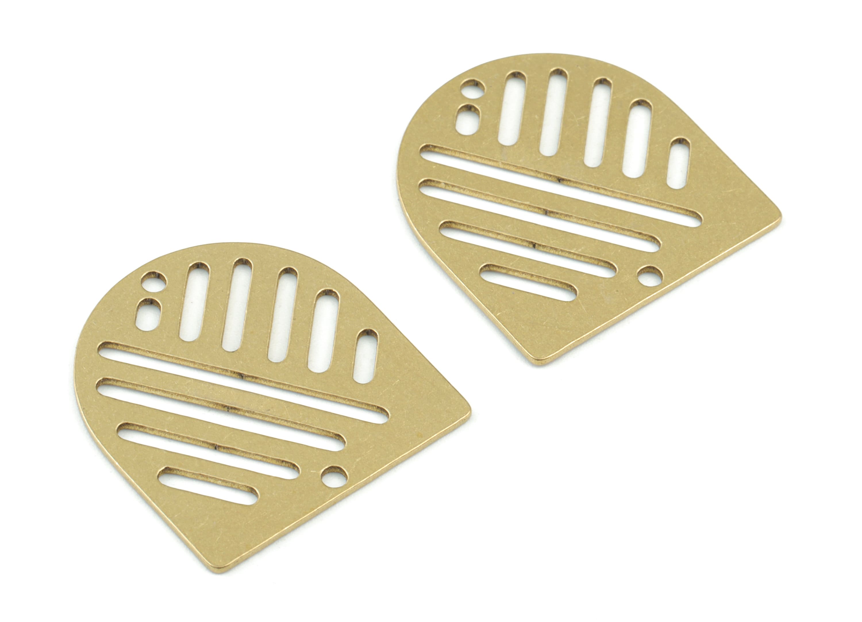 Domed Earring Charms - Raw Brass Rainbow Half Round  Charms - Half Oval Charms - Jewelry Making Supplies - 26x25 x0.8mm - PPM3020 - DOMEDBAZAAR