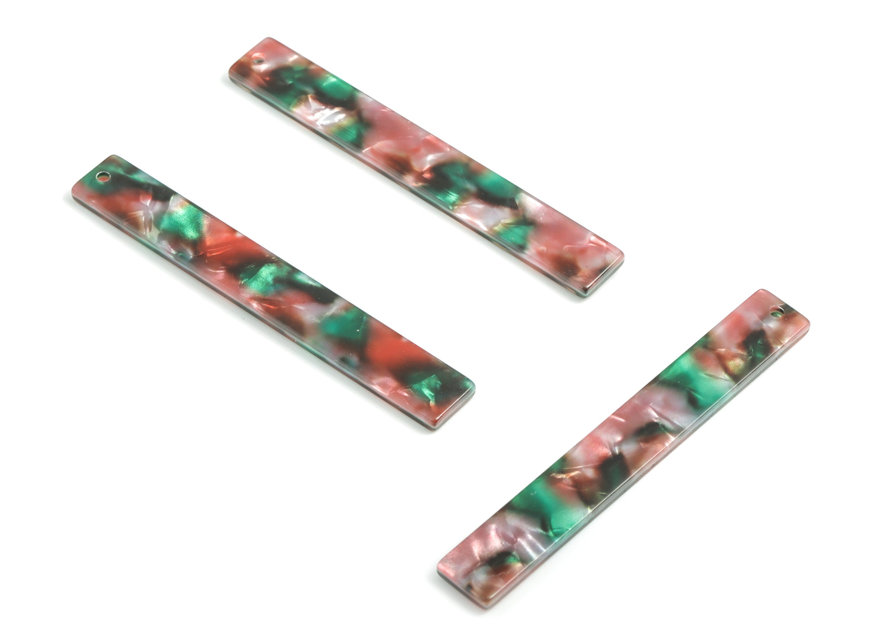 Acetate Stick Charms - Bar Earrings and Pendant - Earring Findings - Jewelry Supplys - Color Code: A519 - 59.7x7.8x2.5mm - AC1049-A519 - DOMEDBAZAAR