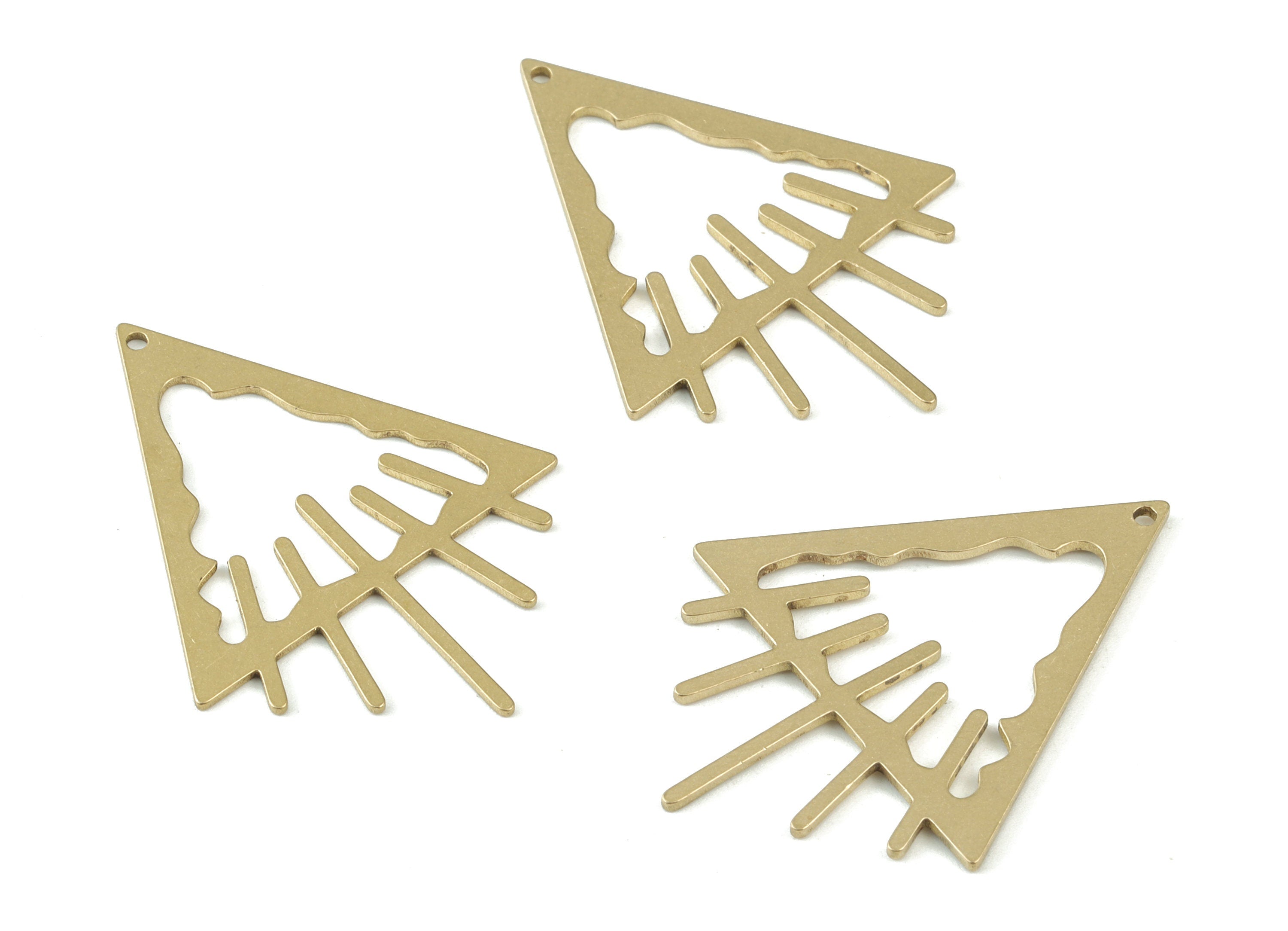 Triangle Earring Charms - Raw Brass Triangle Pendant - Jewelry Making Supplies - 38x29x1mm - PPM3511 - DOMEDBAZAAR