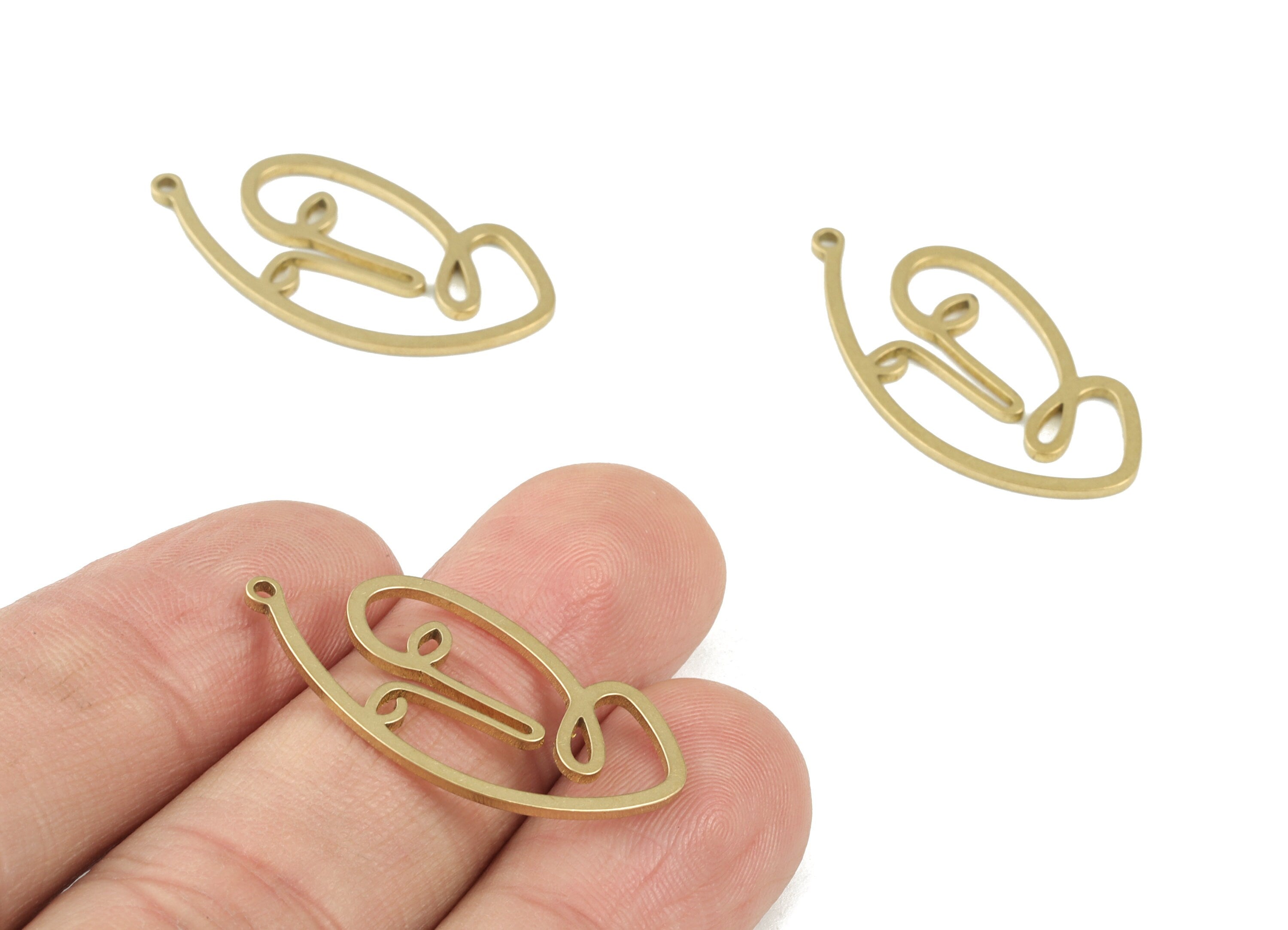 Abstract Face Earring charms - Raw Brass Face Earring Charms - Jewelry Making Supplies - 30x15x1.1mm - PPM3705 - DOMEDBAZAAR