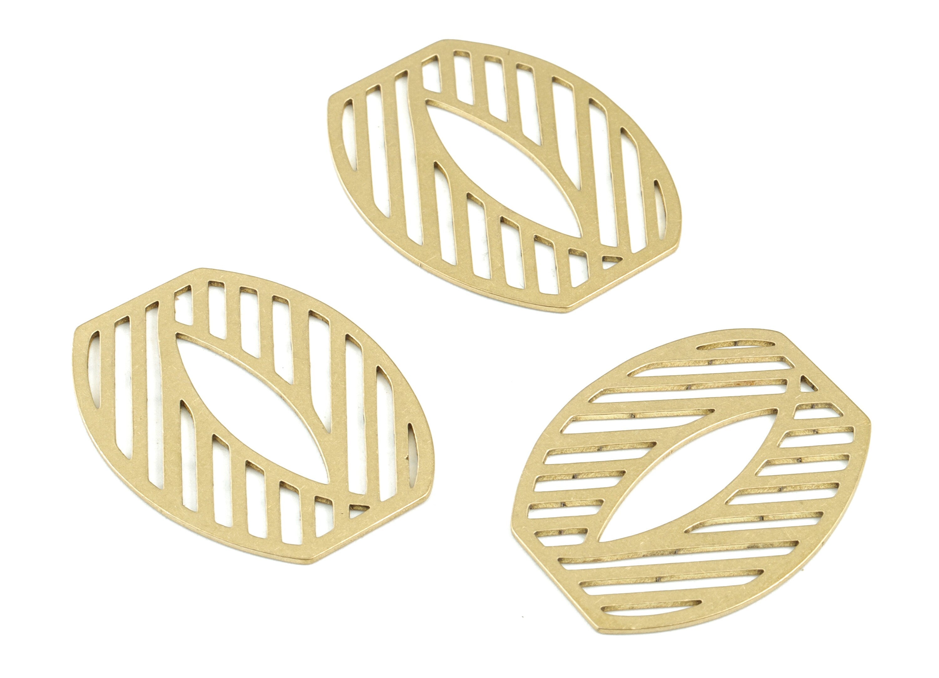 Brass Ring Earring Charms - Raw Brass Tire Charms - Eye Charms - Jewelry Making Supplies - 32x26x0.8mm - PPM3479 - DOMEDBAZAAR