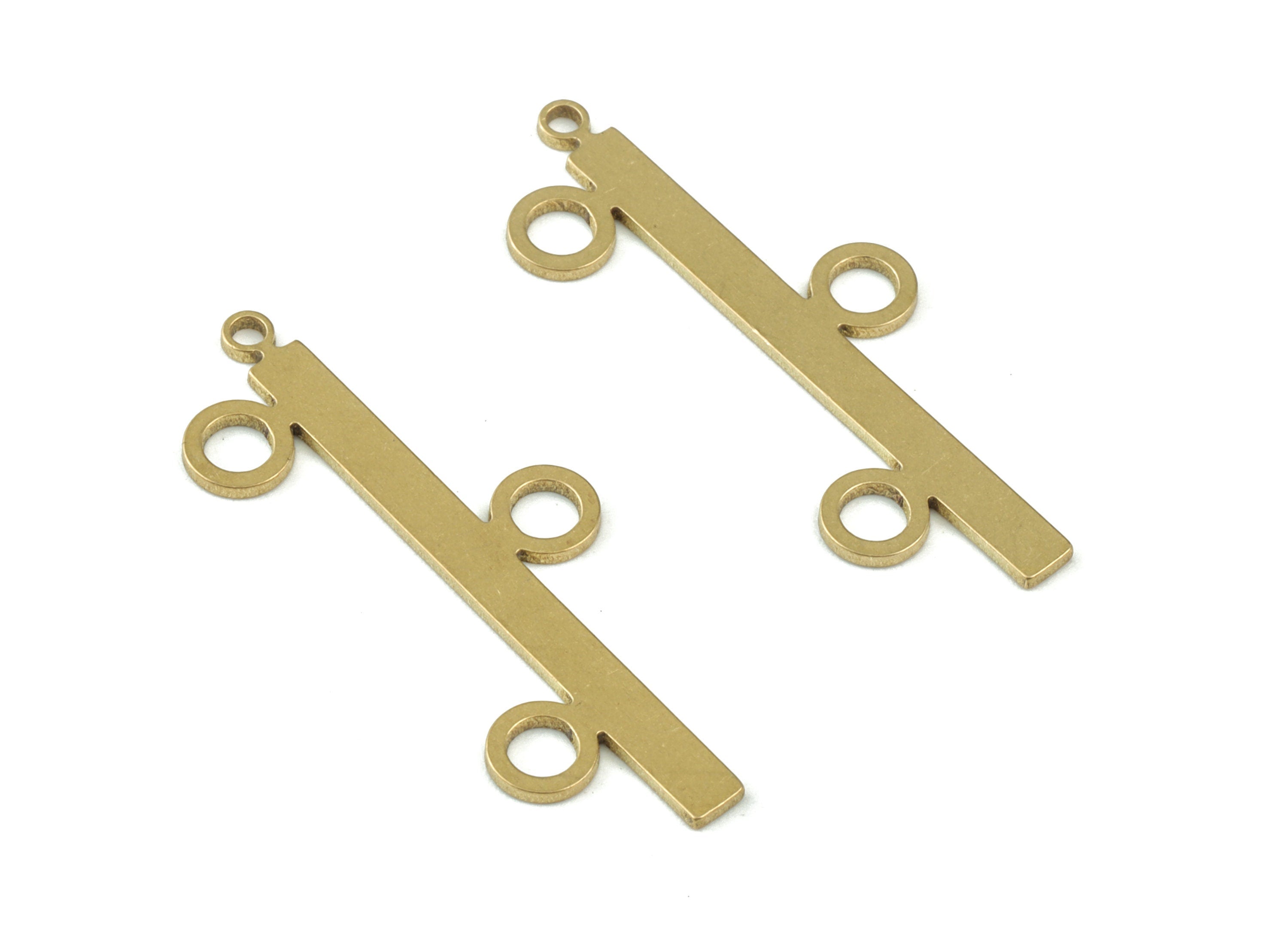 Stick Bar Pendant - Raw Brass Mini Hoops Bar Earring Charms - Jewelry Making Supplies - 33x13x0.8mm - PPM3513 - DOMEDBAZAAR