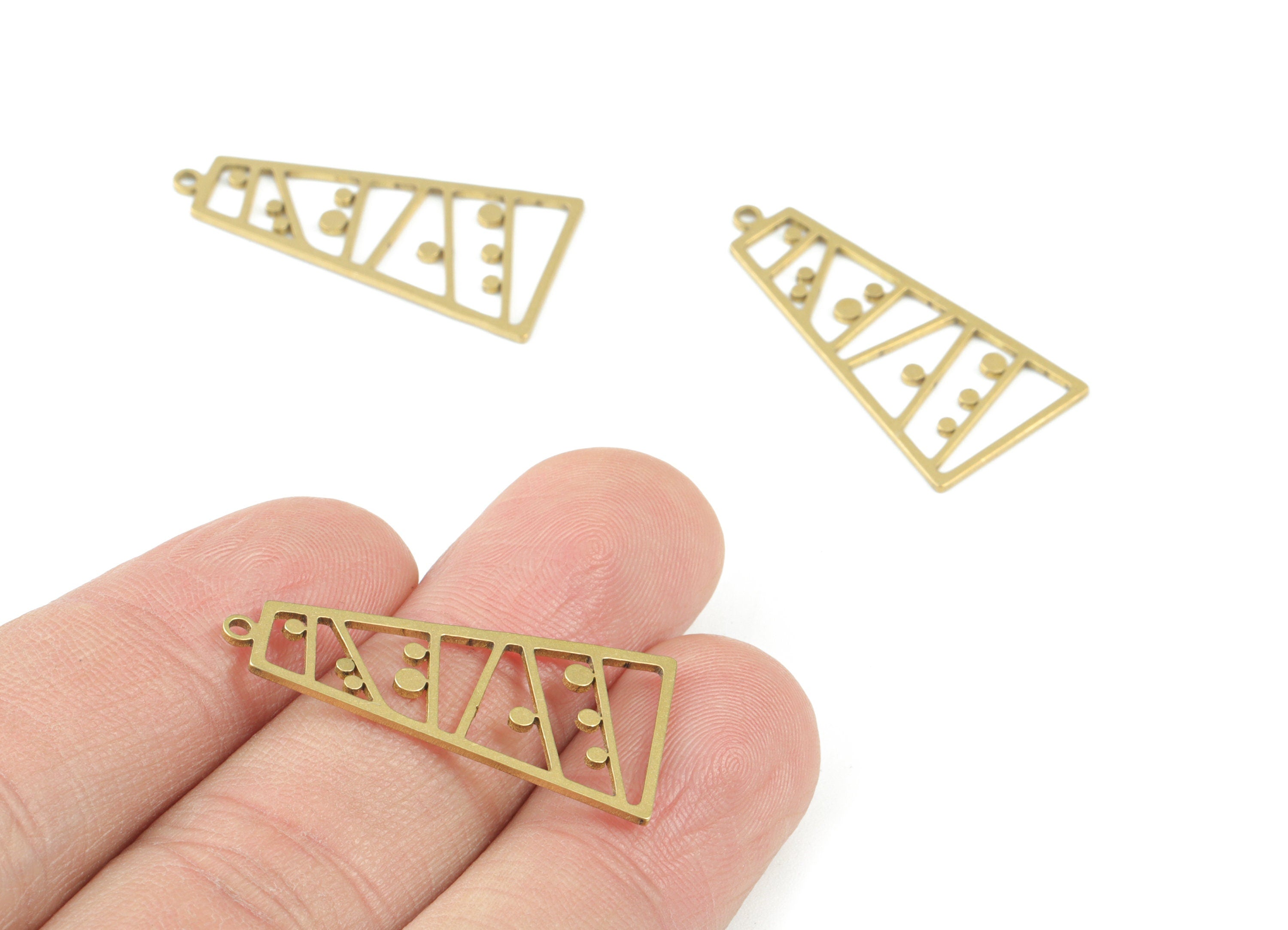 Trapeze Brass Pendant - Raw Brass Trapeze Earring Charms - Jewelry Making Supplies - 31x15x0.8mm - PPM3552 - DOMEDBAZAAR