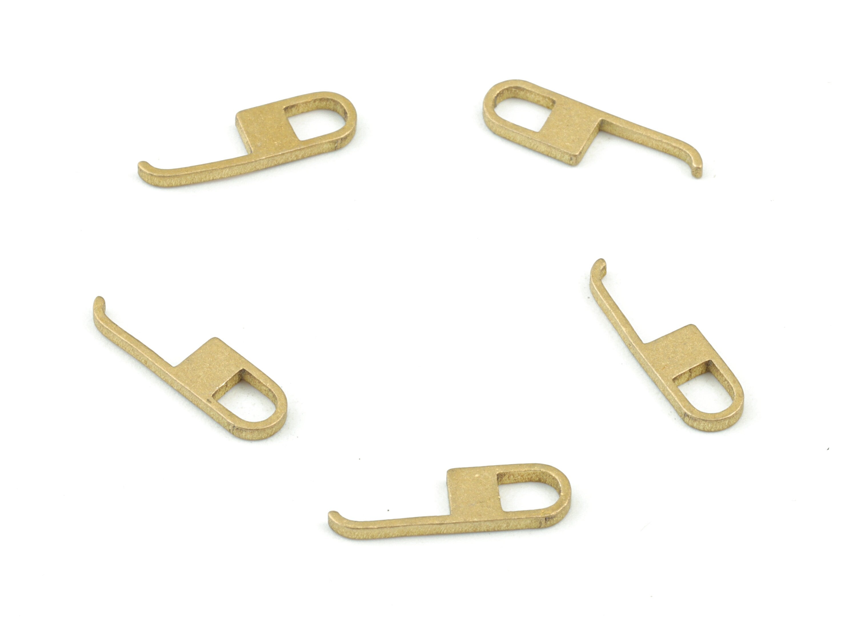 Brass Mini Hook Earring Charms Raw Brass Loop - Jewelry Making Supplies - 14x4x1.2mm - PPM3039 - DOMEDBAZAAR