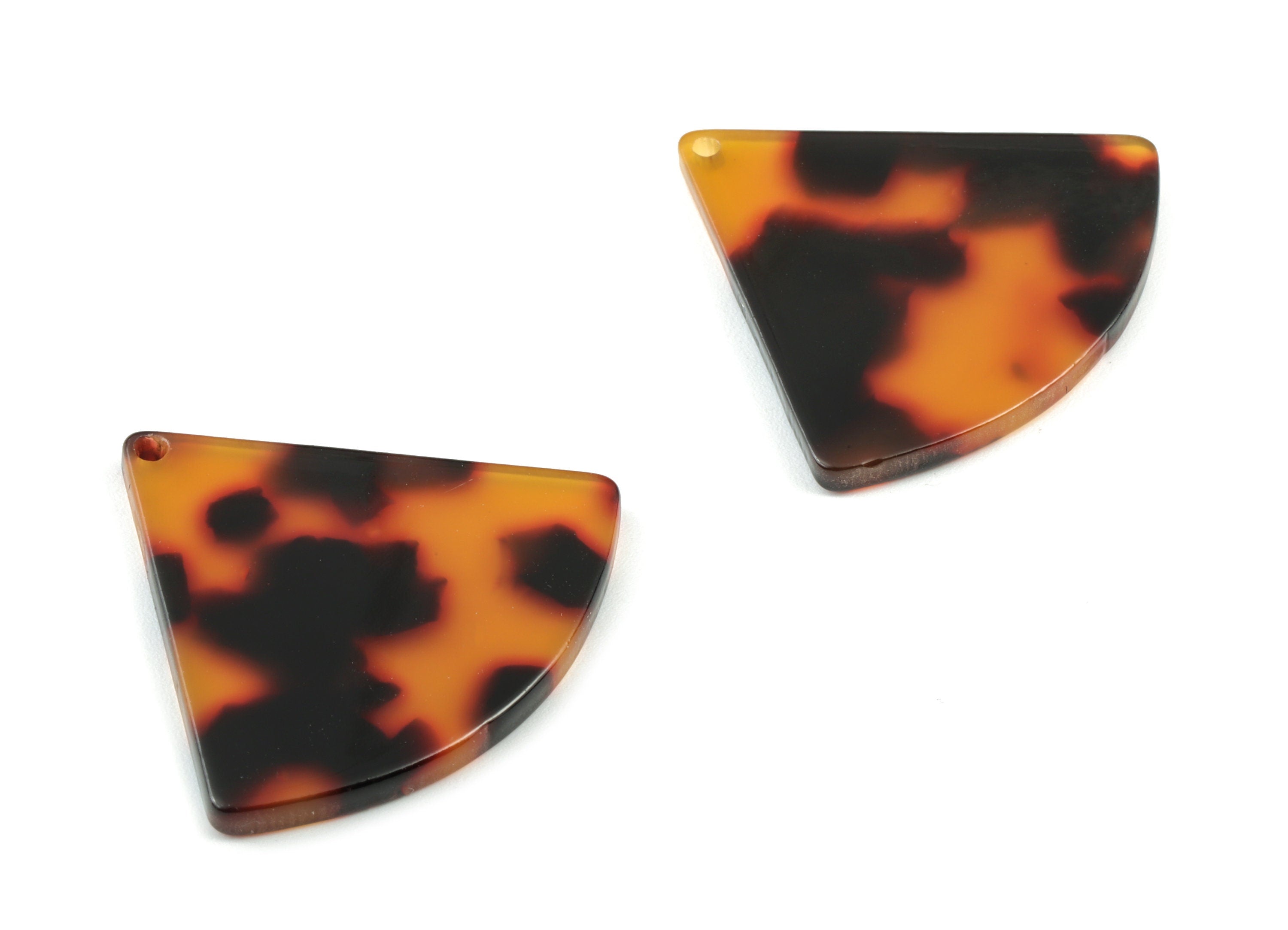 Acetate Fan Charms - Tortoise Shell Earrings - Pizza Slice Pendant - Jewelry Making Supplies - Color Code: A04 - 31.2x34.5mm - AC1081-A04 - DOMEDBAZAAR