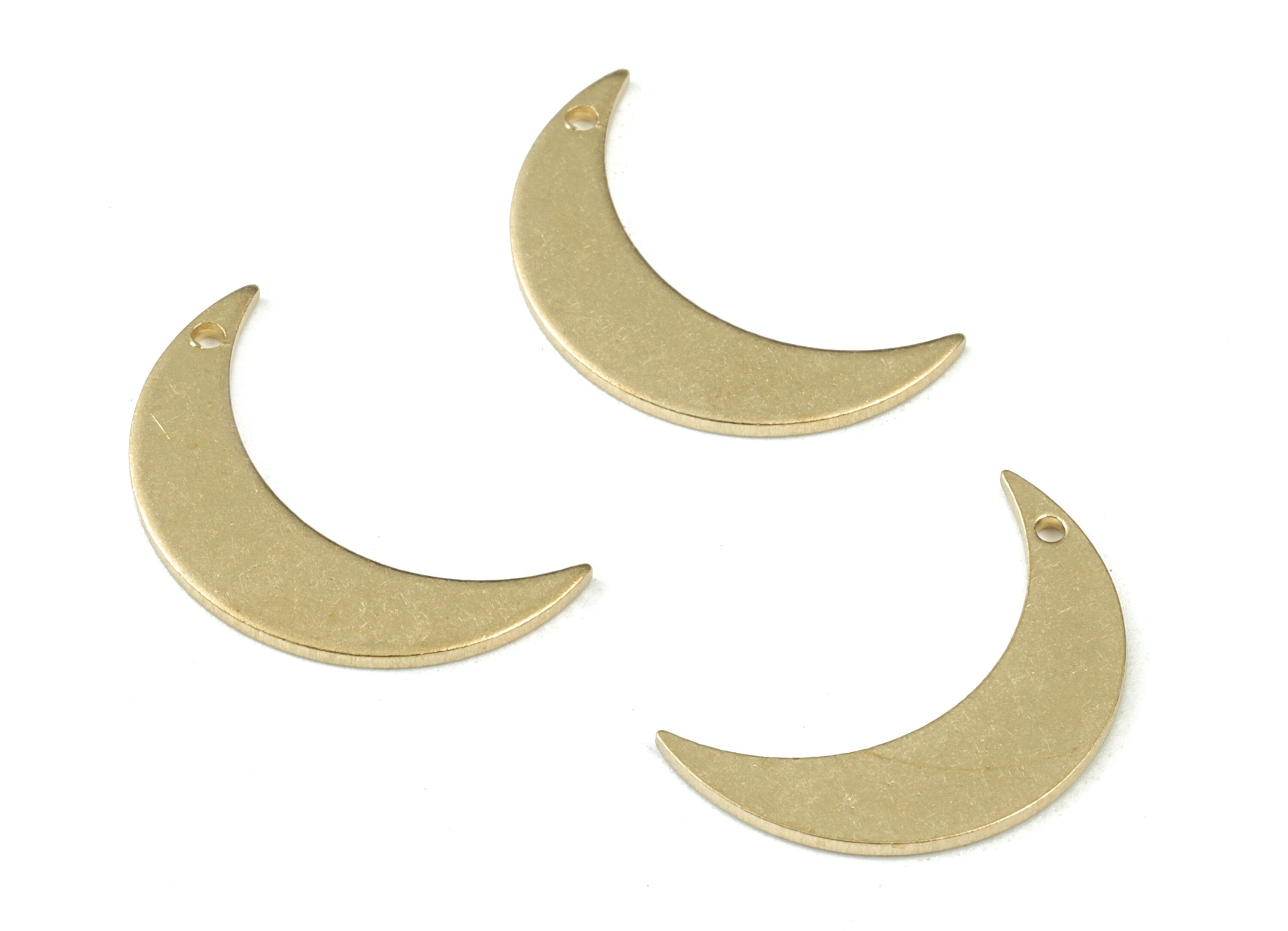 Personalized stamping blank - Brass Crescent Earring Charms - Raw Brass Moon Pendant - Earring Findings - 21x13x1mm - PP3600 - DOMEDBAZAAR