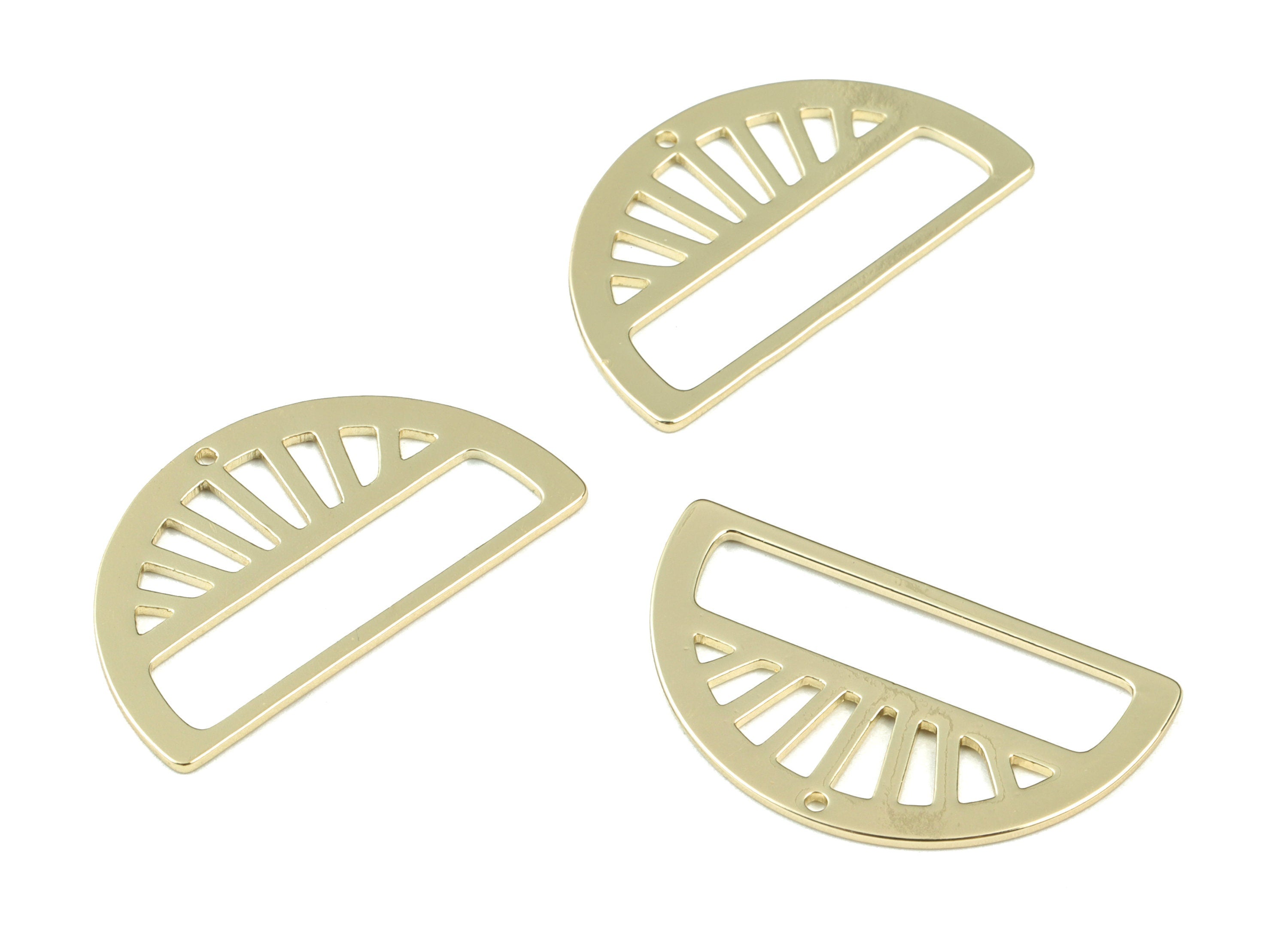 Half Moon Earring Connector - Gold Tone Plated Brass Semi Circle  Charms - Jewelry Supplies - 30x17x0.9mm - PPM3056G - DOMEDBAZAAR