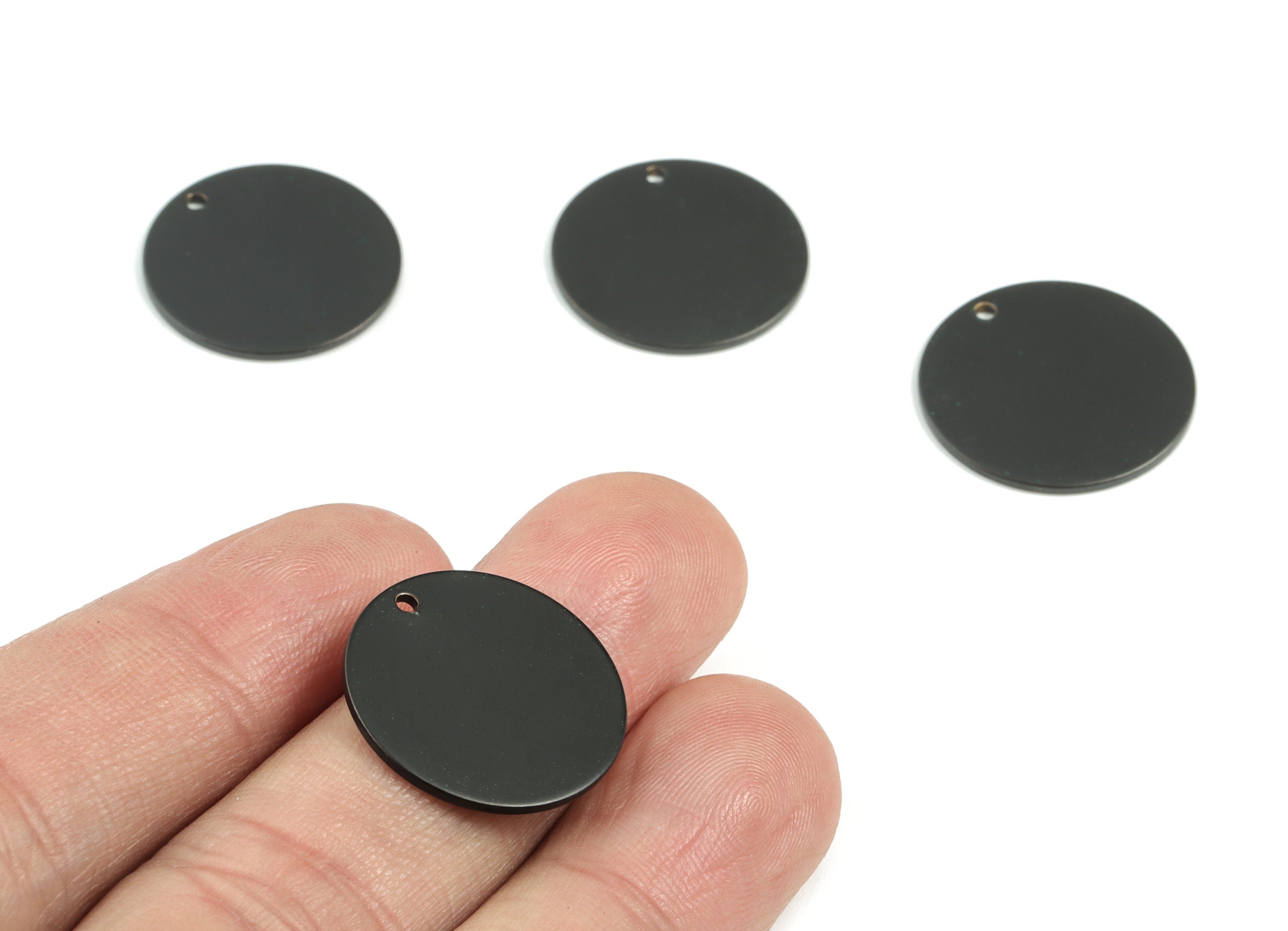Personalized stamping blank - Black  Circle Earring Charms - Brass Black  Round Charm - Earring Findings - 21x21x1mm - PP1881B - DOMEDBAZAAR