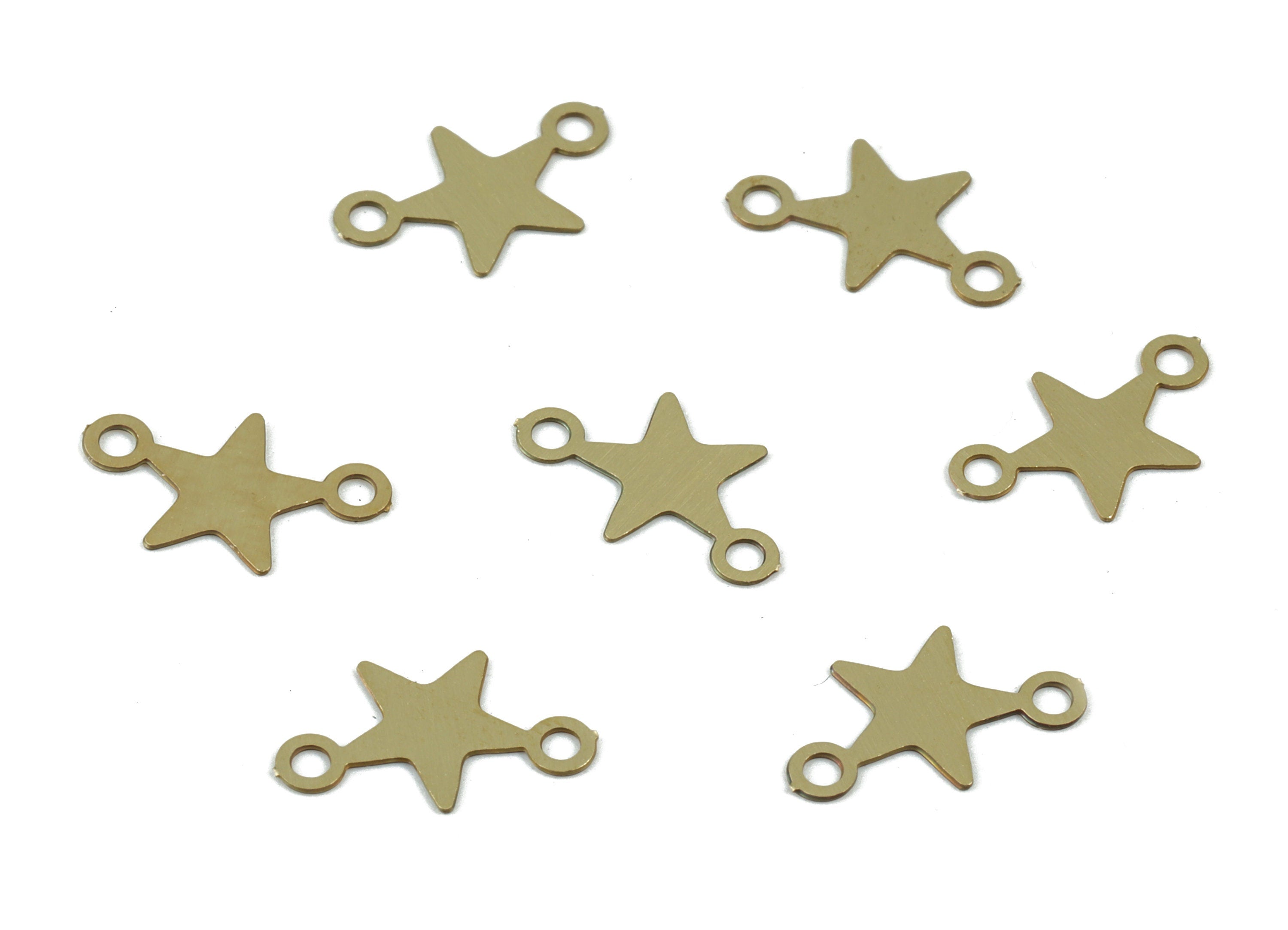 Brass Star Earring Connector - Raw Brass Star Earring Charms - Earring Findings - Jewelry Supplies - 11.22x6.62x0.28mm - JJC12131 - DOMEDBAZAAR