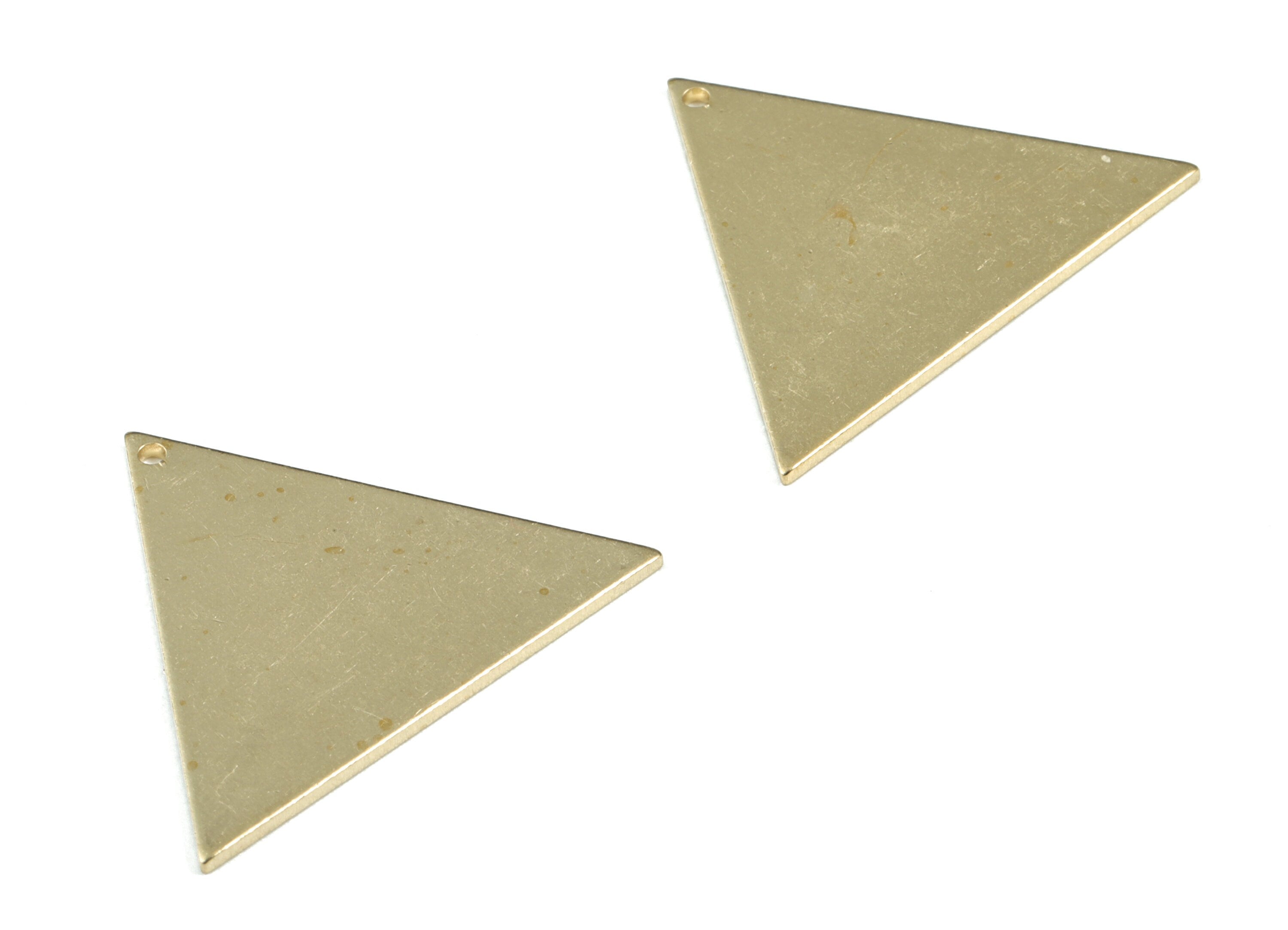 Brass Triangle Earring Charms - Raw Brass Triangle Pendant - Earring Findings - Jewelry Supplies - 28.14x23.63x1.02mm - PP3615 - DOMEDBAZAAR