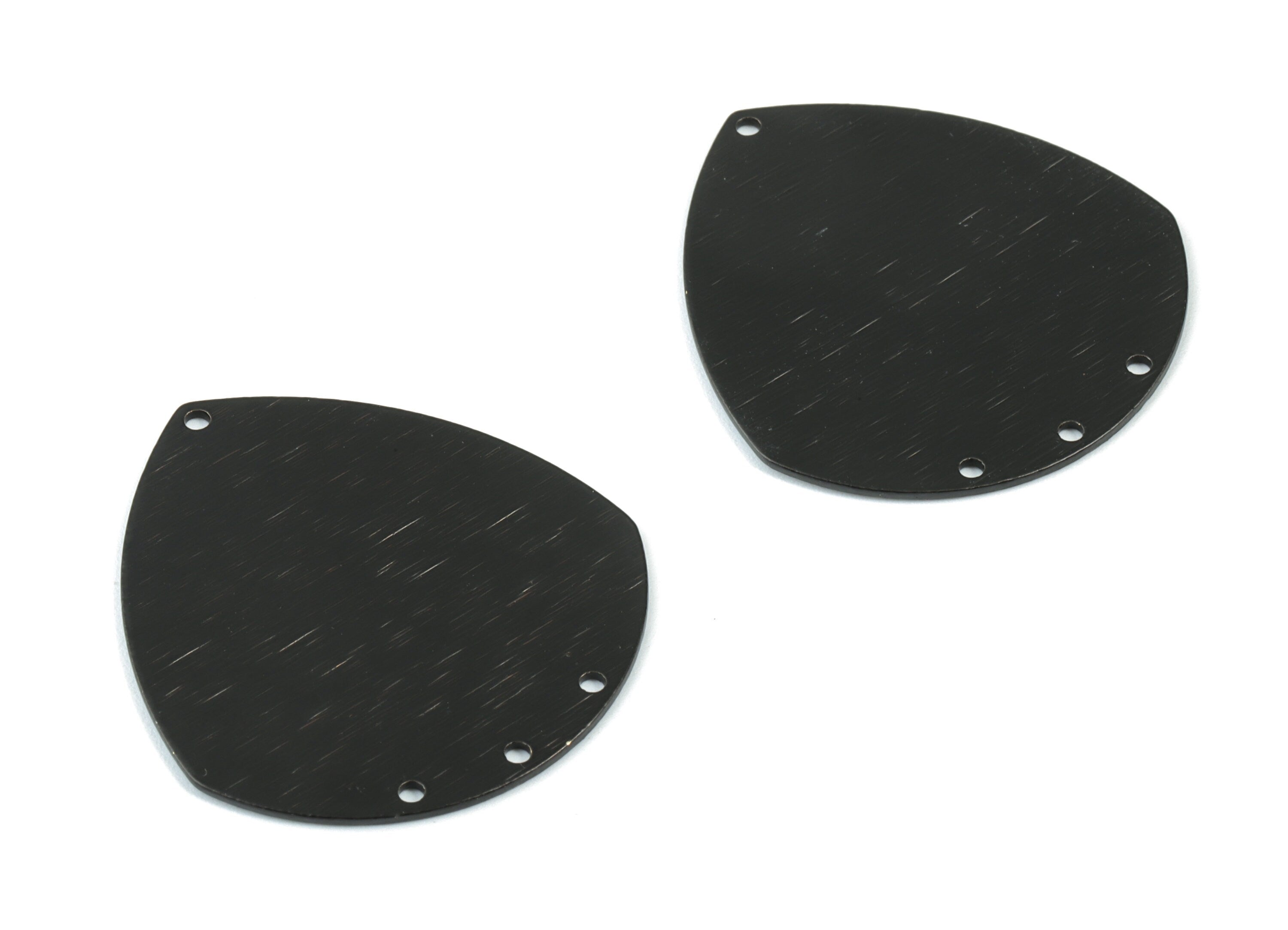 Black Drop Connector - Matte Black Brass Textured Drop Earring Charms - Earring Findings - Jewelry Supplies - 35.55x32.92x0.77mm - PP2014B - DOMEDBAZAAR