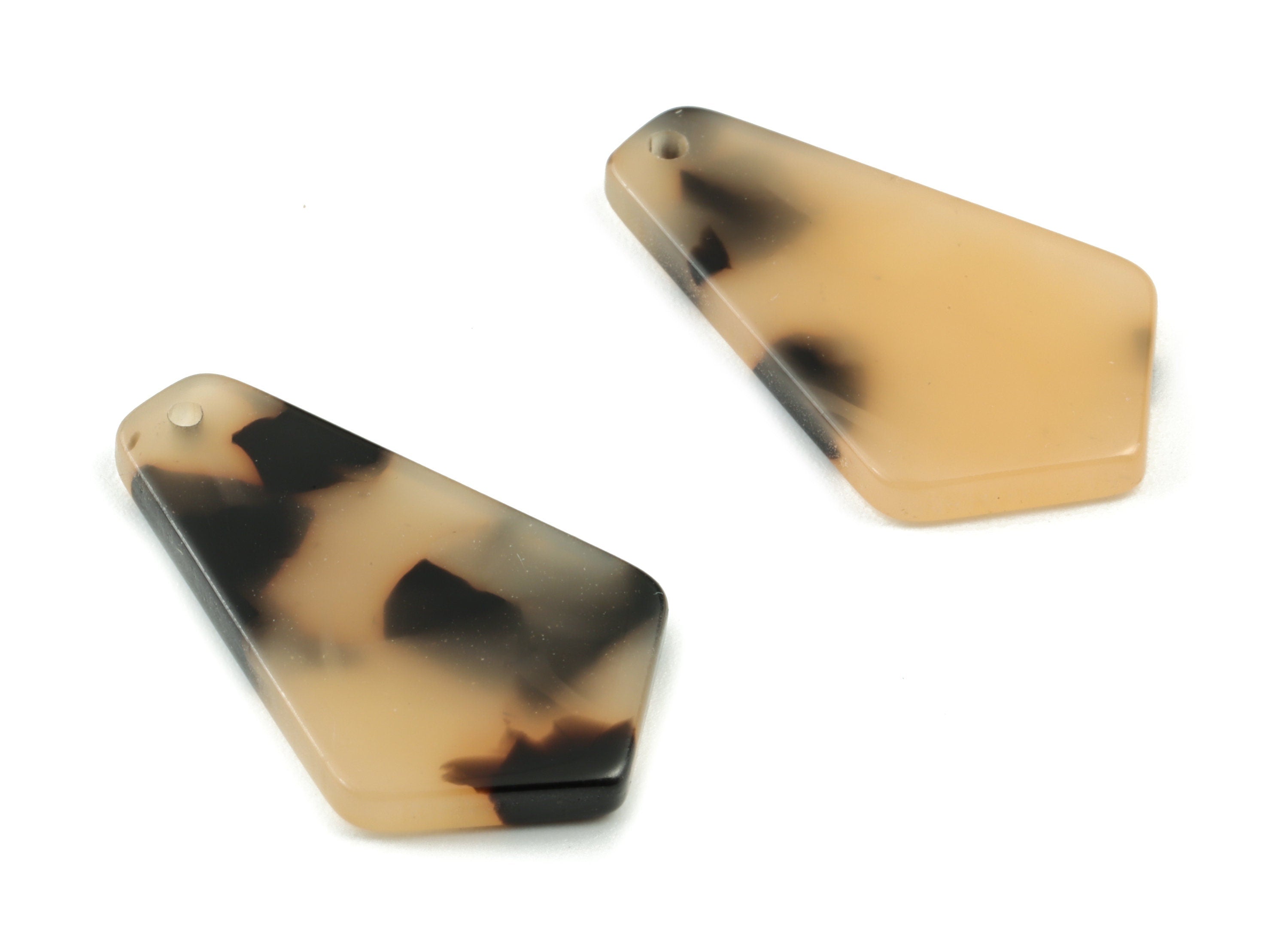 Acetate Geometric Earring Charms - Blonde Tortoise Shell Earrings - Geometric Pendant - Color Code:A08 - 27x16.59x2.65mm - AC1319-A08 - DOMEDBAZAAR