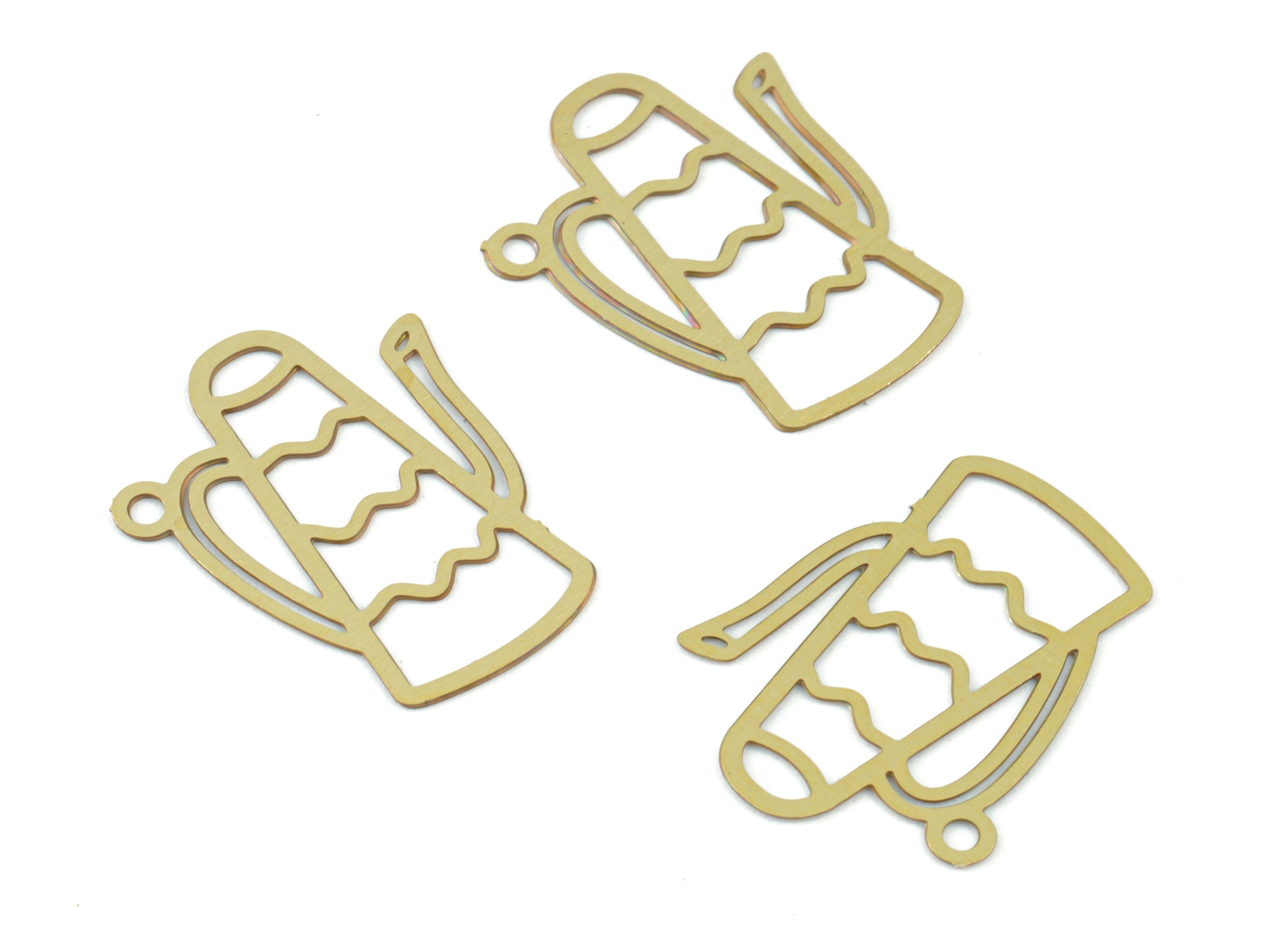 Brass Pitcher Earring Charms - Raw Brass Pither Earrings - Earring Findings - Jewelry Supplies - 16.63x13.18x0.28mm - JJC11990 - DOMEDBAZAAR