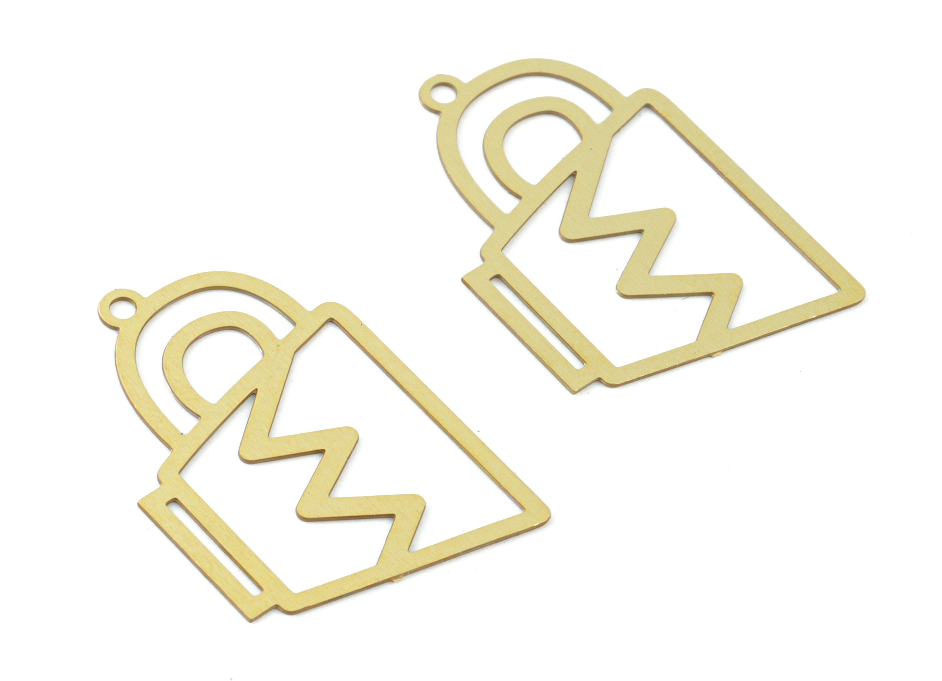 Brass Tea Cup Earring Charms - Raw Brass Cup Earrings - Earring Findings - Jewelry Supplies - 24.23x14.71x0.28mm - JJC12006 - DOMEDBAZAAR