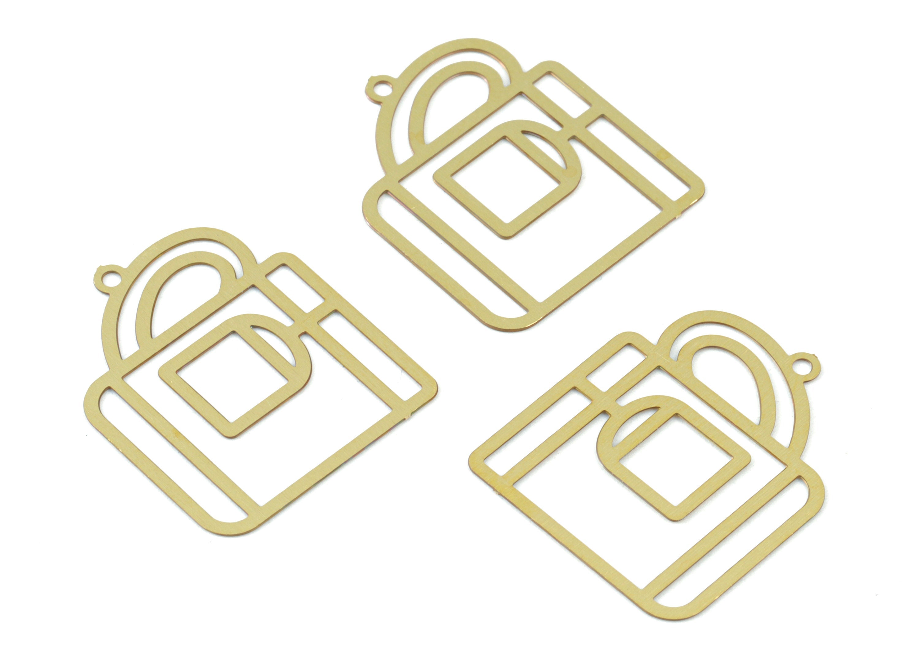 Brass Cup Earring Charms - Raw Brass Cup Earrings - Earring Findings - Jewelry Supplies - 21.82x18.28x0.28mm - JJC12007 - DOMEDBAZAAR