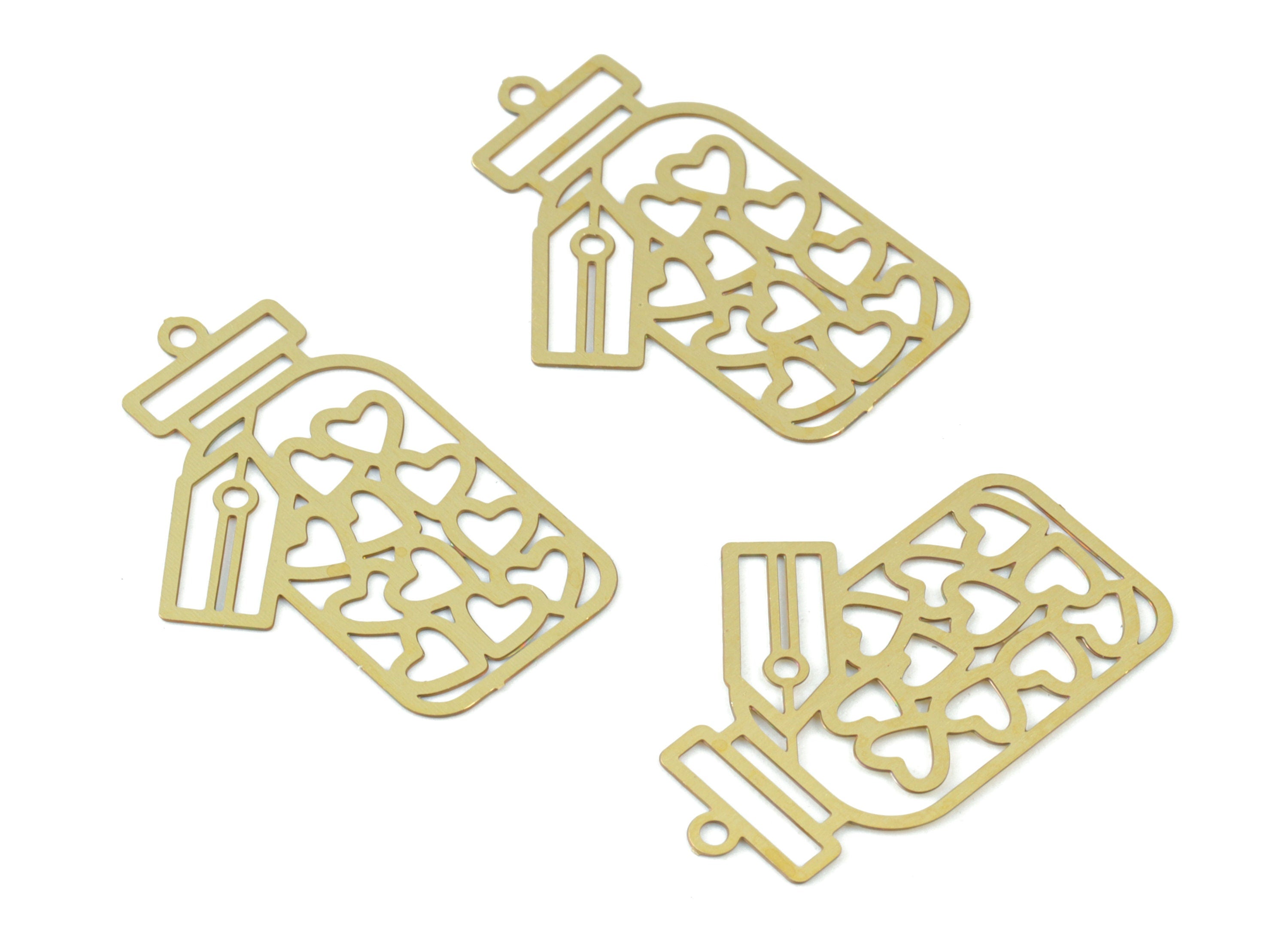 Brass Bottle Earring Charms - Raw Brass Bottle Pendant - Earring Findings - Jewelry Supplies - 25.44x17.32x0.28mm - JJC11998 - DOMEDBAZAAR