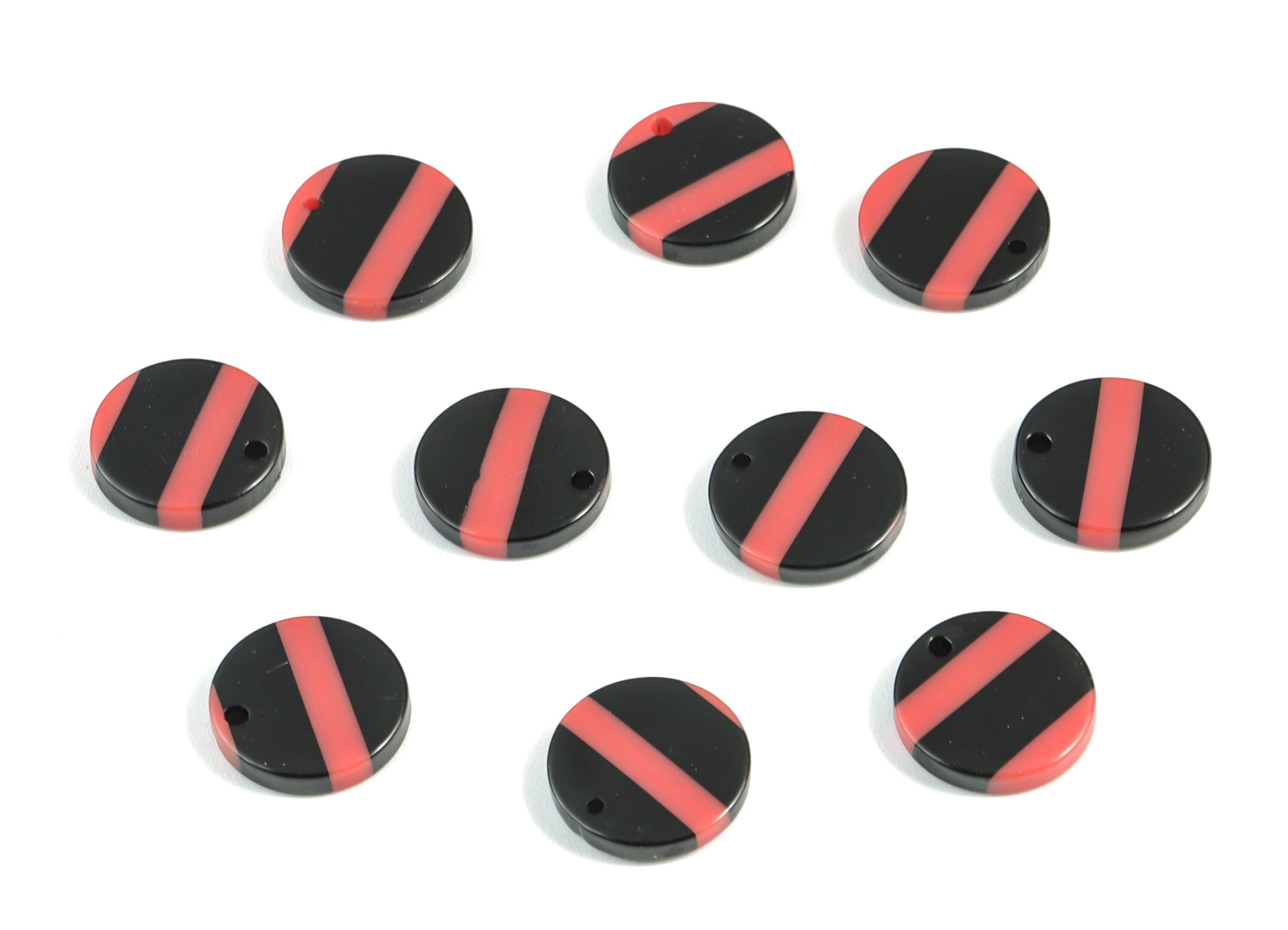 Acetate Coin Charms - Round Earrings and Pendant - Earring Findings - Jewelry Supplys - Color Code: A534 - 13.42x13.42x2.68mm - AC1287-A881 - DOMEDBAZAAR