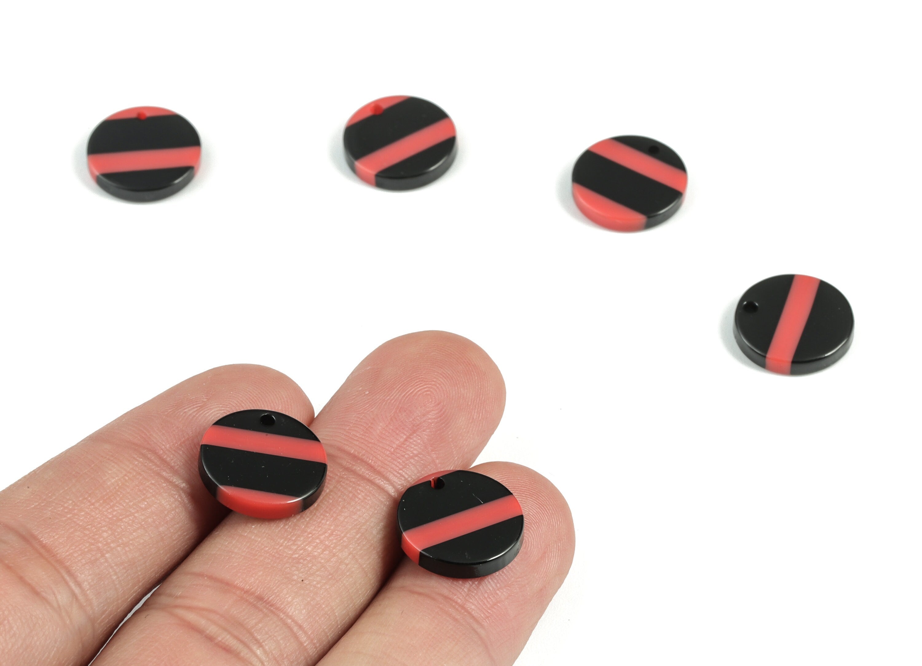 Acetate Coin Charms - Round Earrings and Pendant - Earring Findings - Jewelry Supplys - Color Code: A534 - 13.42x13.42x2.68mm - AC1287-A881 - DOMEDBAZAAR