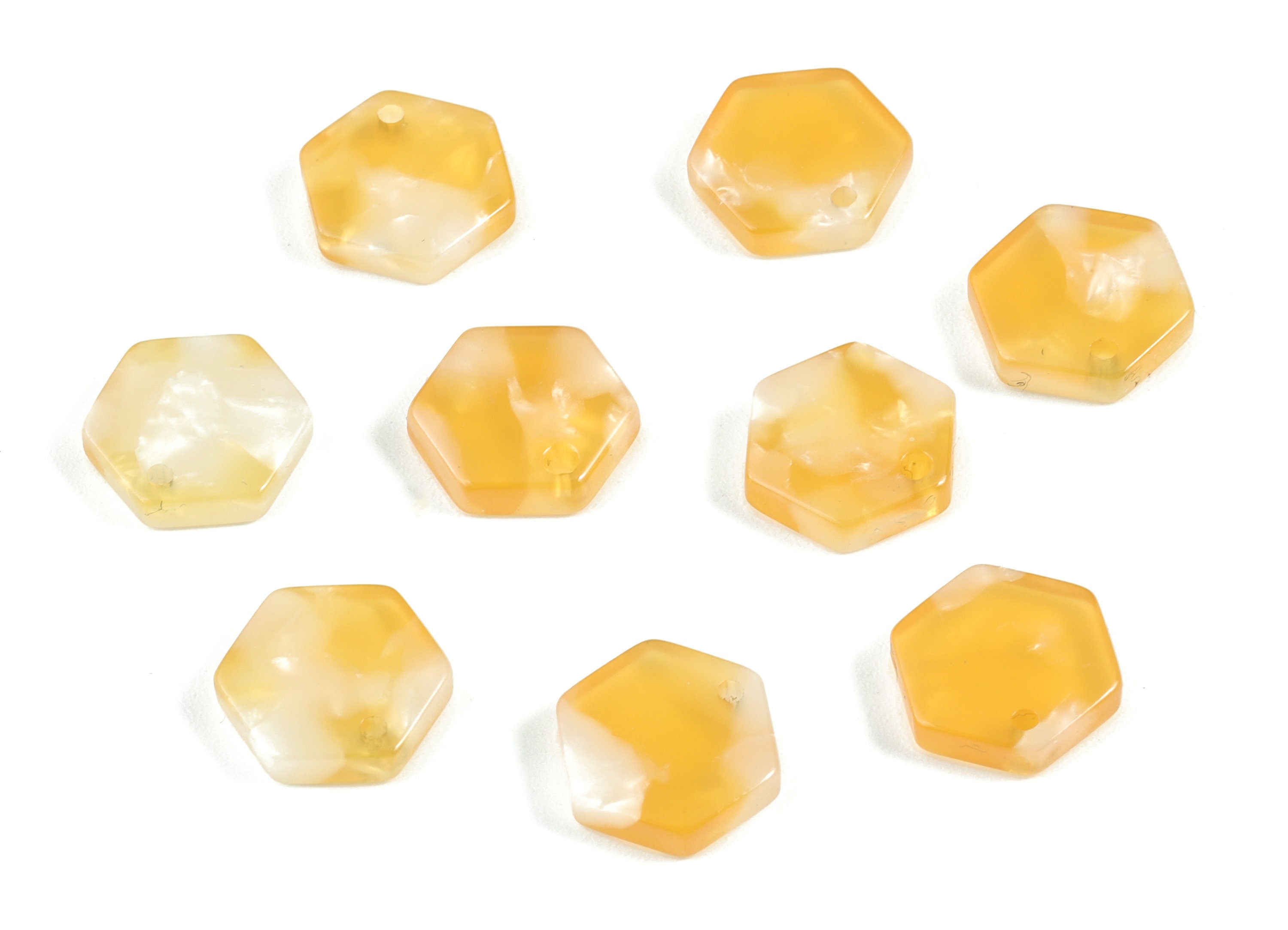 Acetate Hexagon Earring Charms - Mini Hexagon Pendant - Jewelry Supplies - Color Code:A43 - 12.12x10.84x2.56mm - AC1121-A43 - DOMEDBAZAAR