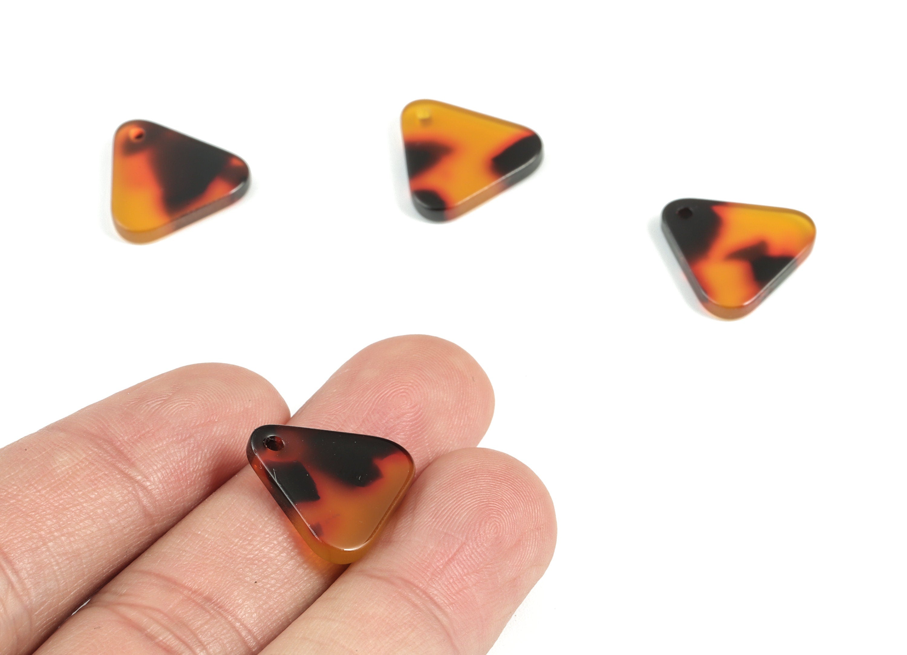 Acetate Acrylic Charms - Tortoise Shell Earring - Triangle Pendant - Jewelry Supplies - Color Code: A04 - 16.28x16.14x2.66mm - AC1318-A04 - DOMEDBAZAAR