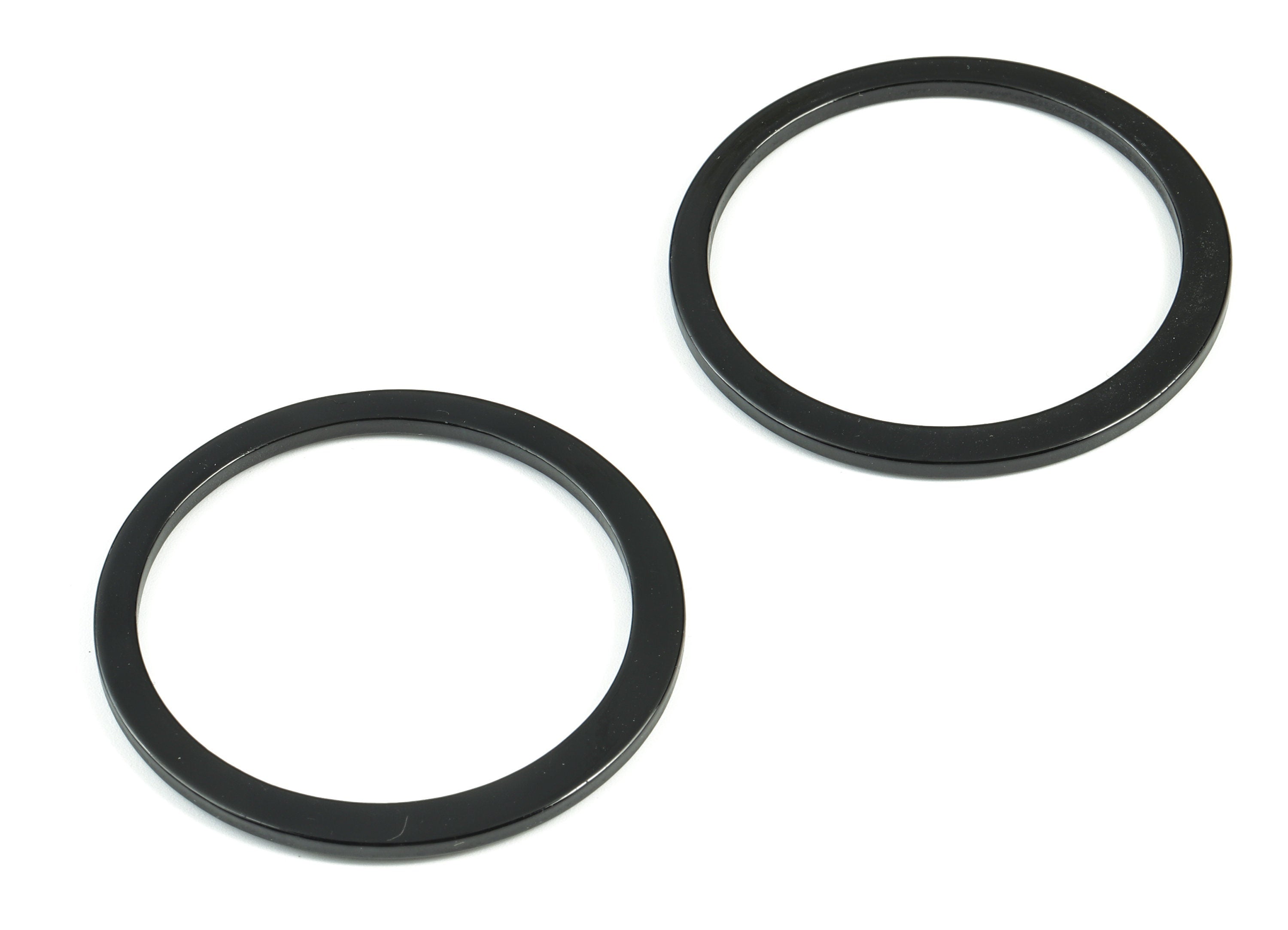 Acrylic Hoop Earrings Charms - Acrylic Black Circle Earring Charms - Jewelry Supplies - Color Code: A66 - 57.3x57.3x2.58mm - AC2145-A66 - DOMEDBAZAAR