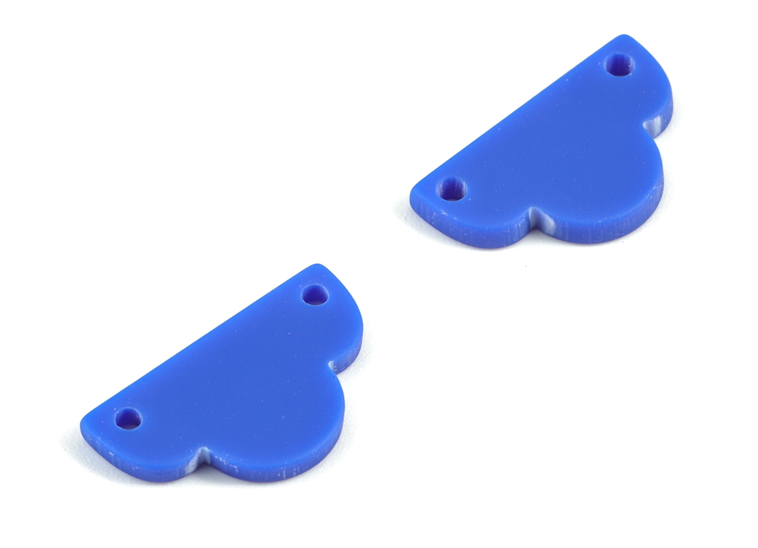 Acrylic Mini Half Cloud Earring Connector - Navy Half Cloud Earrings - Jewellery Supplies - Color Code:A522 - 19.7x11.38x1.7mm - AC2123-A522 - DOMEDBAZAAR