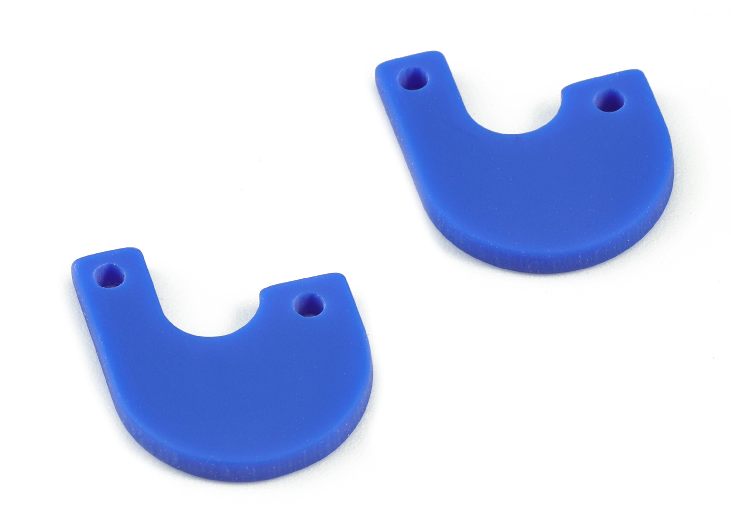 Acrylic U Earring Connector - Navy Acrylic U 3 Holes Earring Charms - Jewelry Supplies - Color Code:A522 - 18.74x15.24x2.05mm - AC2107-A522 - DOMEDBAZAAR