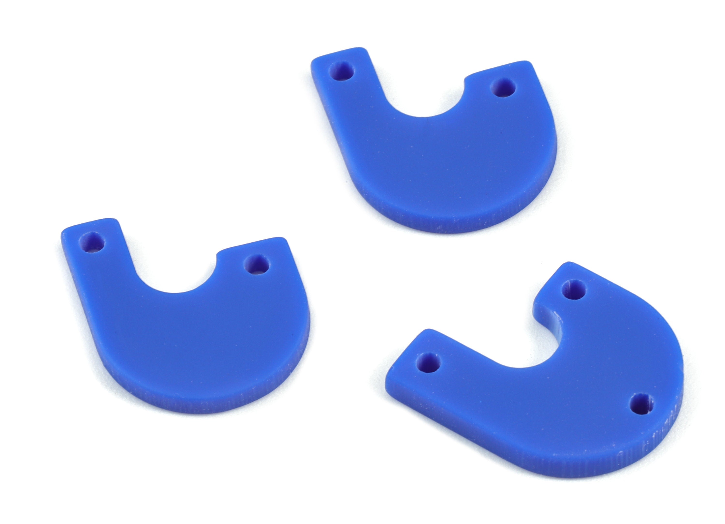 Acrylic U Earring Connector - Navy Acrylic U 3 Holes Earring Charms - Jewelry Supplies - Color Code:A522 - 18.74x15.24x2.05mm - AC2107-A522 - DOMEDBAZAAR