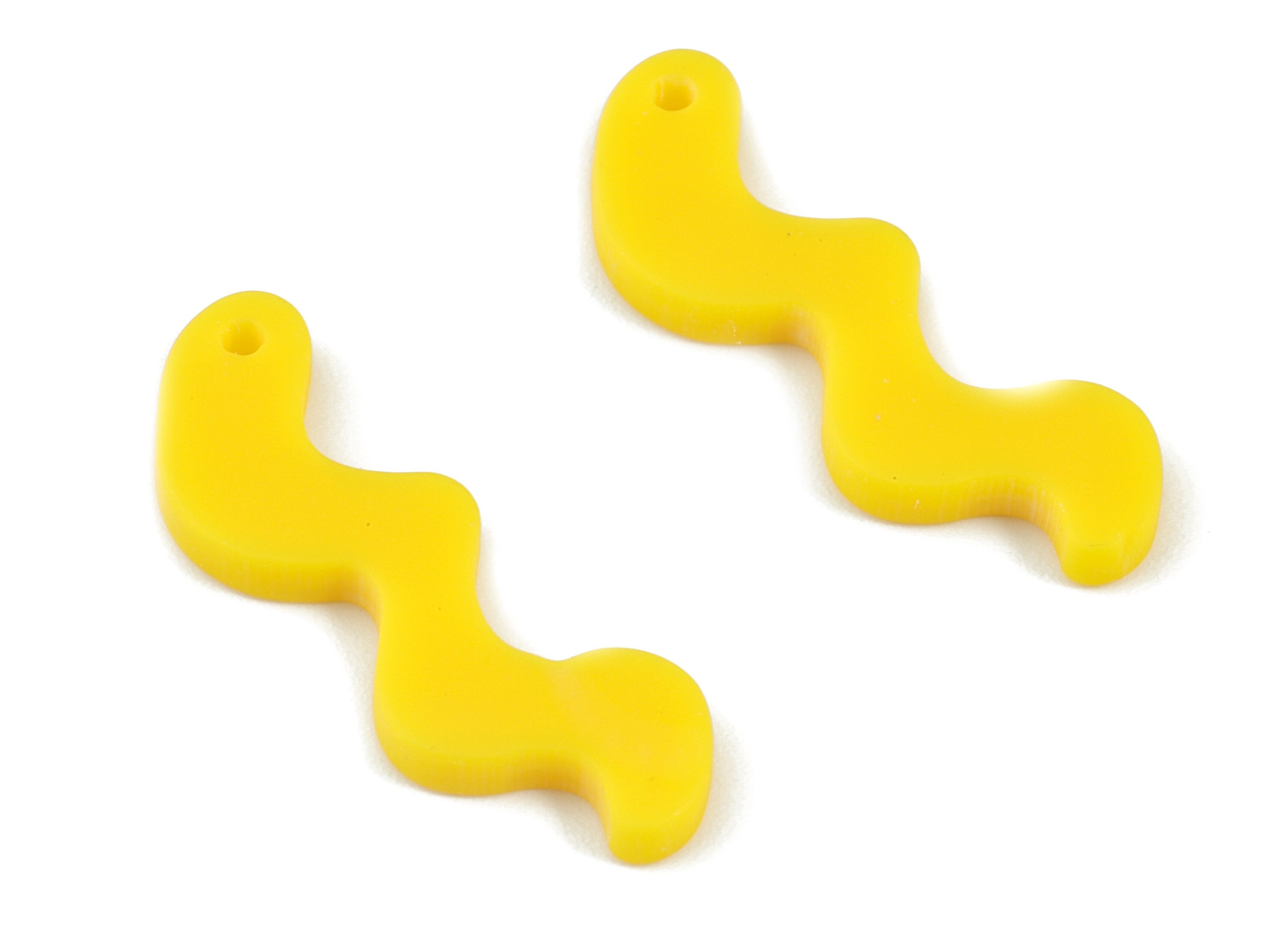 Acrylic Yellow Worn Earring Charms - Acrylic Worn Pendant - Jewelry Supplies - Color Code:A499 - 30.91x10.33x2.34mm - AC2108-A499 - DOMEDBAZAAR