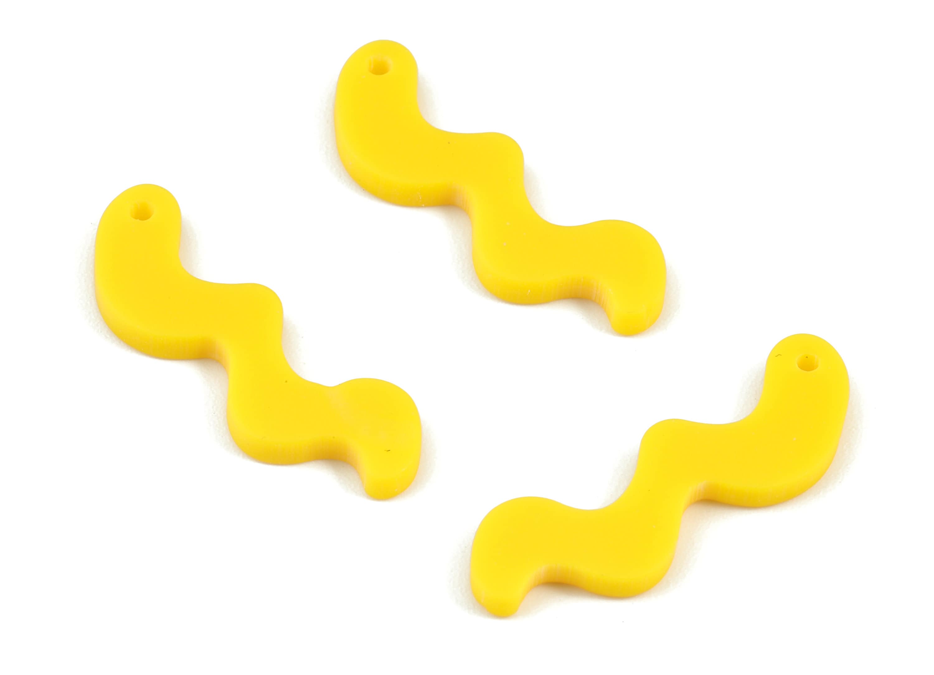 Acrylic Yellow Worn Earring Charms - Acrylic Worn Pendant - Jewelry Supplies - Color Code:A499 - 30.91x10.33x2.34mm - AC2108-A499 - DOMEDBAZAAR