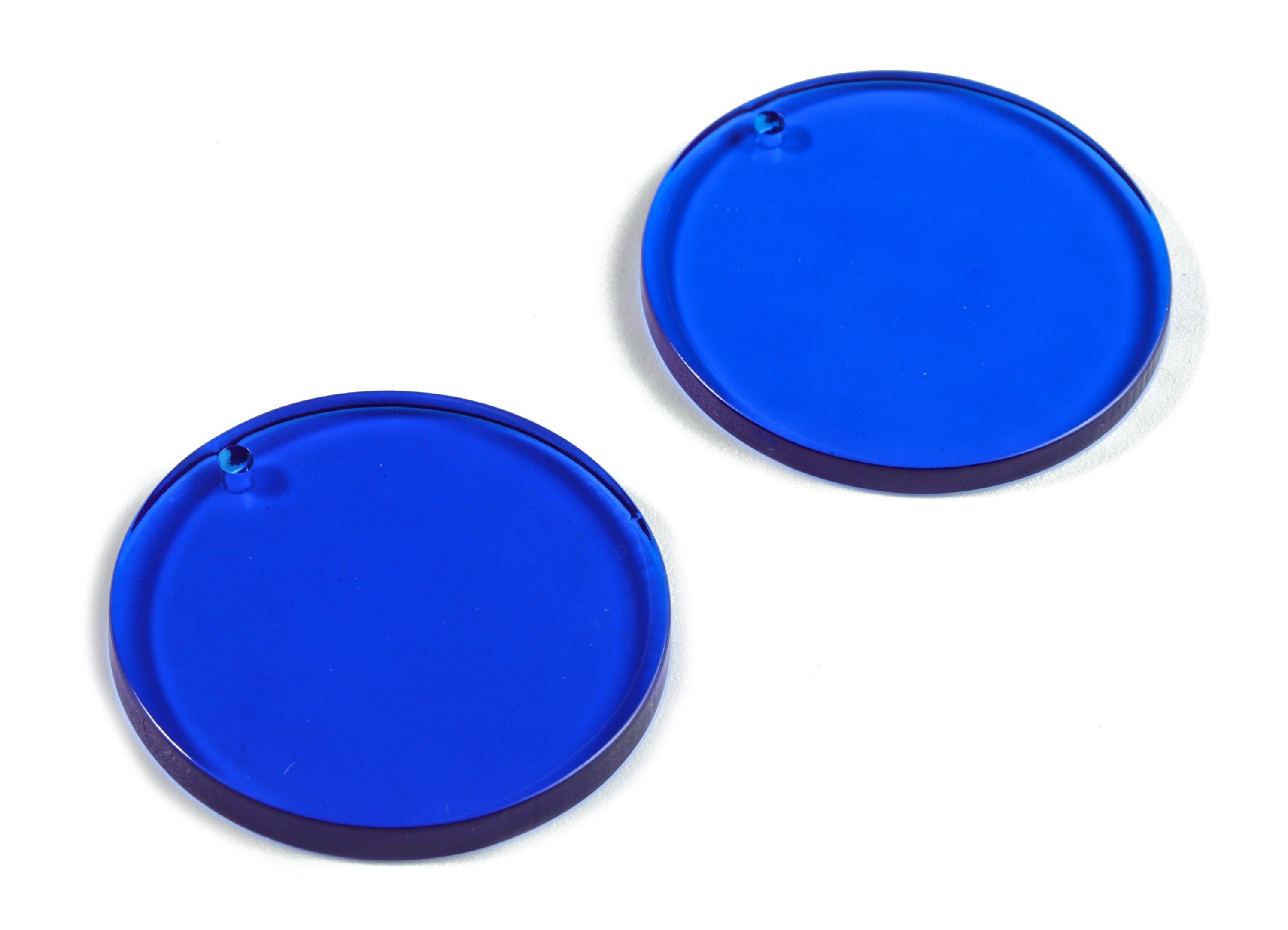 Acetate Round Earring Charms - Blue Round Pendant - Earring Findings - Jewelry Supplys - Color Code: A70 - 30.33x30.33x2.58mm - AC1315-A70 - DOMEDBAZAAR