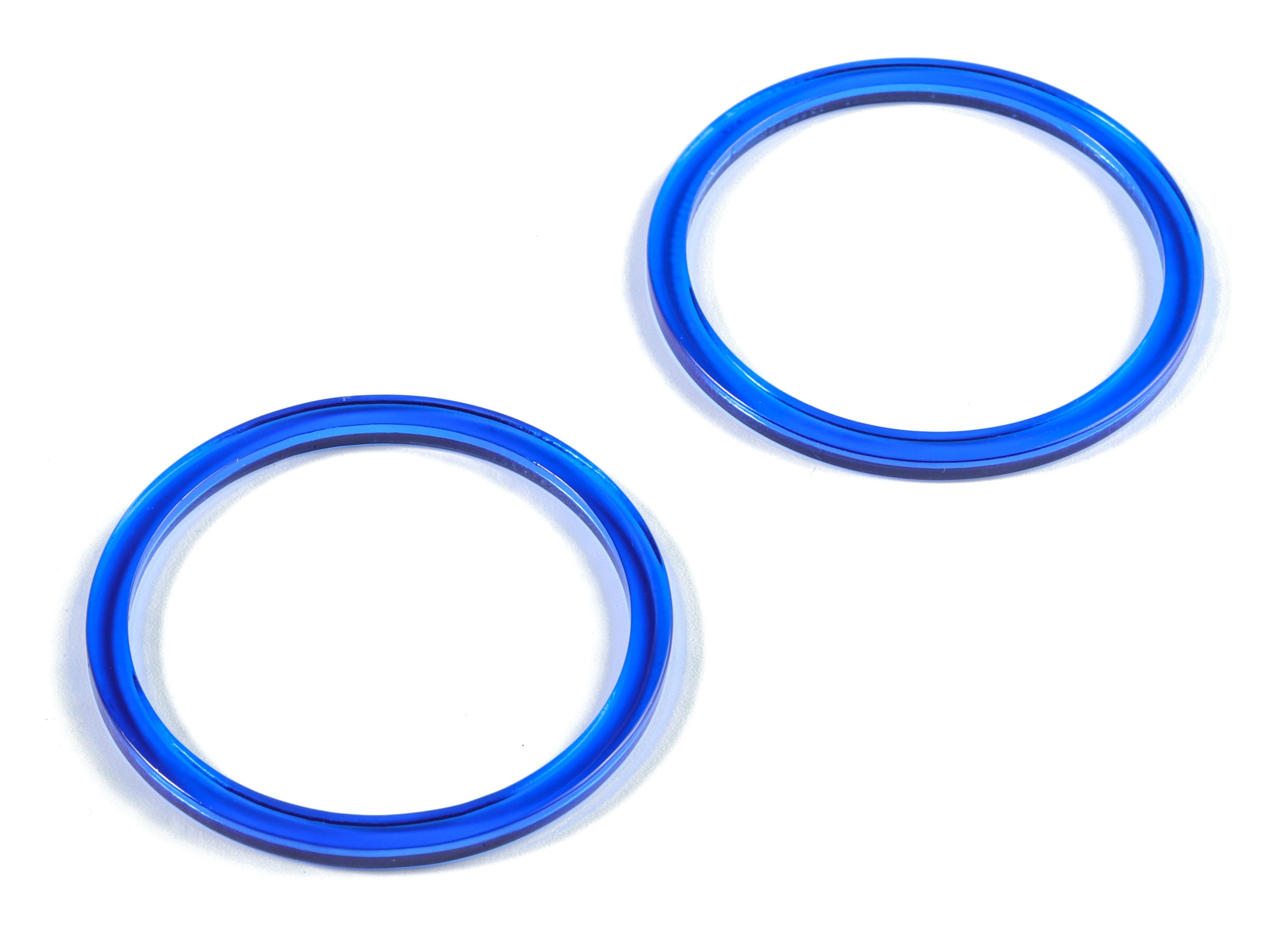 Acetate Circle Charms - Blue Hoop Earrings and Pendant - Earring Findings - Jewelry Supplies - Color Code: A70 - 43x43x2.7mm- AC1167-A70 - DOMEDBAZAAR