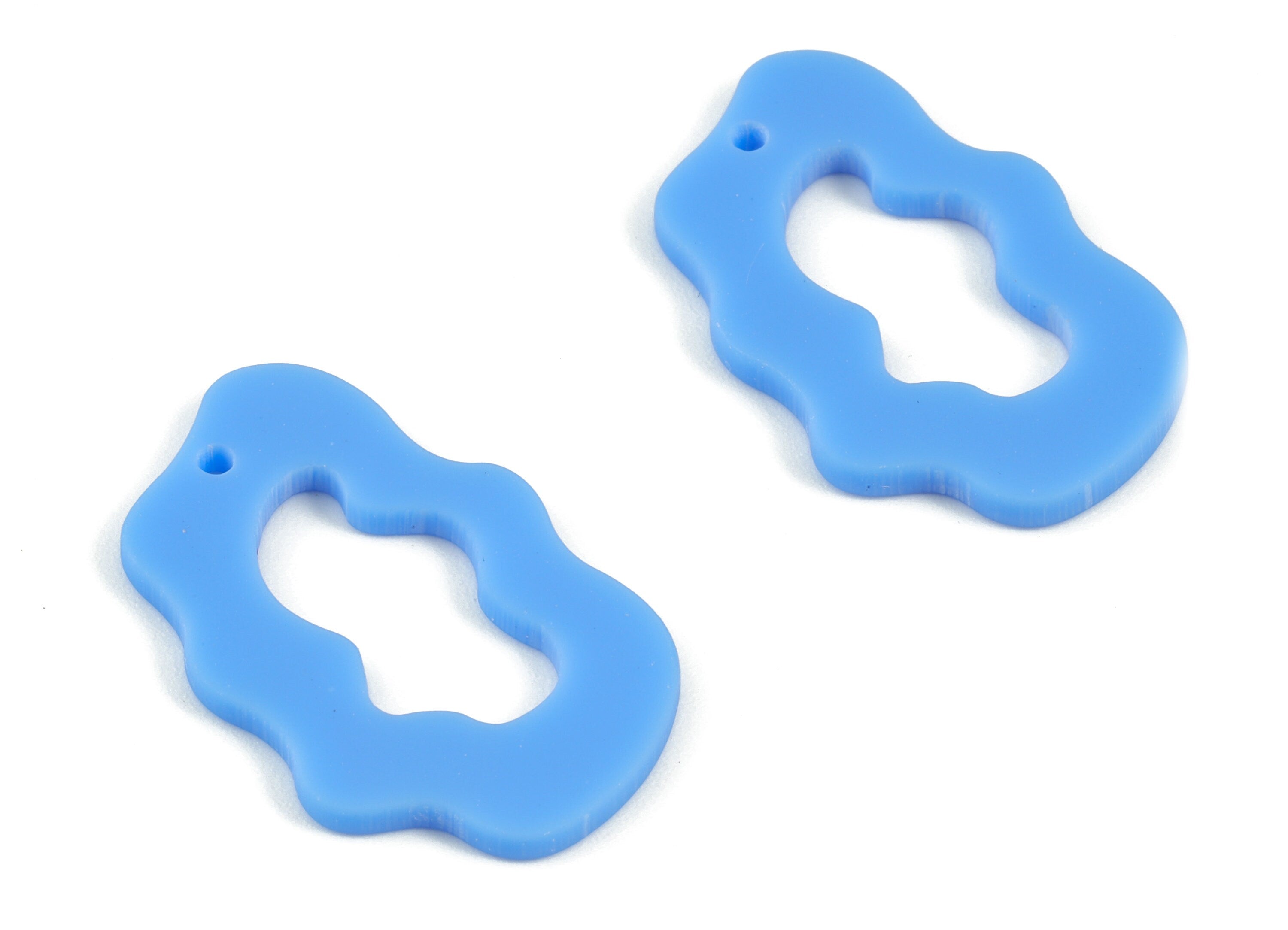 Acrylic Blue Cloud Earring Charms - Cloud Pendant - Earring Findings - Jewelry Supplies - Color Code:A521 - 29.46x18.66x2mm - AC2116-A521 - DOMEDBAZAAR