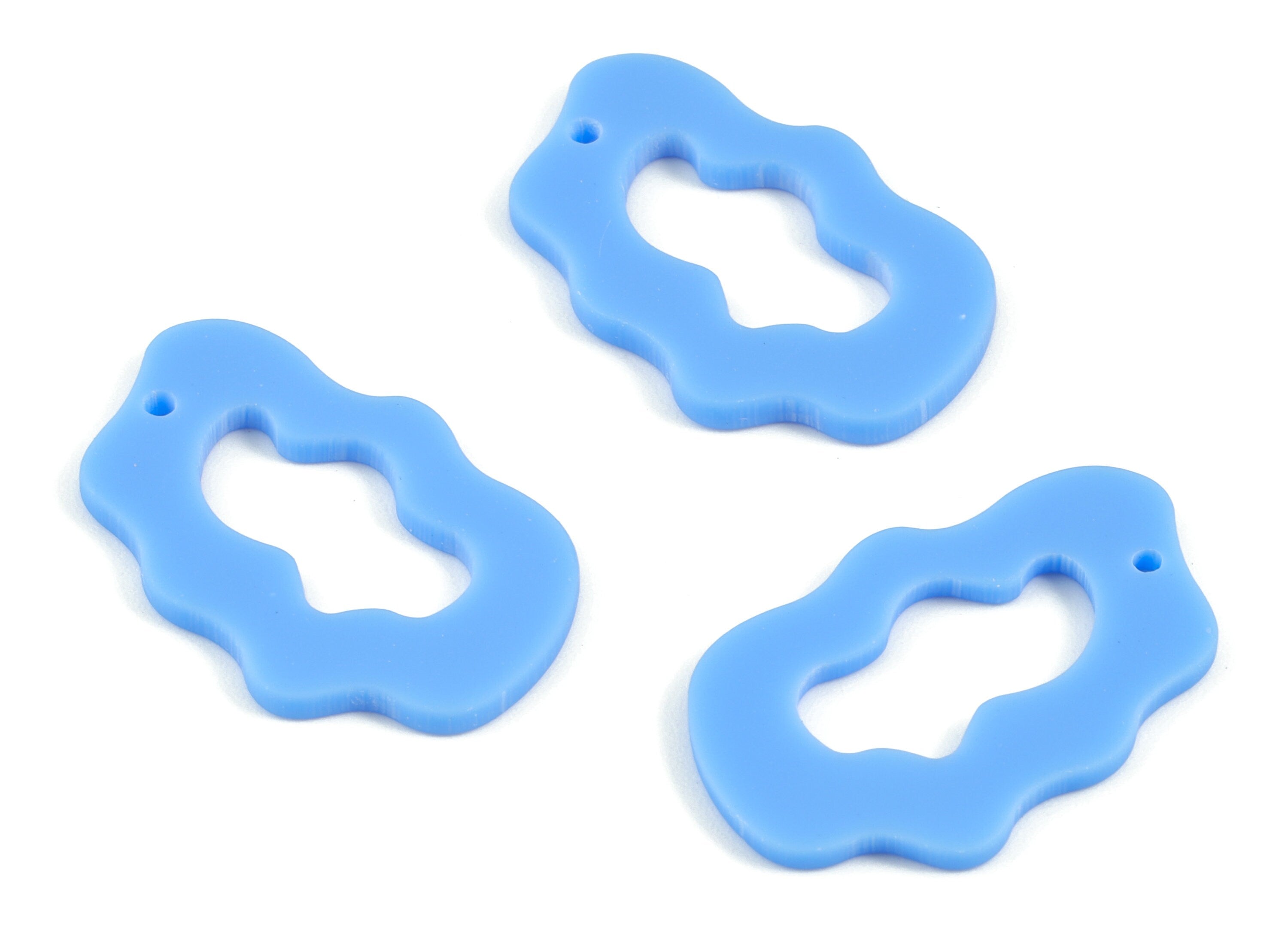 Acrylic Blue Cloud Earring Charms - Cloud Pendant - Earring Findings - Jewelry Supplies - Color Code:A521 - 29.46x18.66x2mm - AC2116-A521 - DOMEDBAZAAR