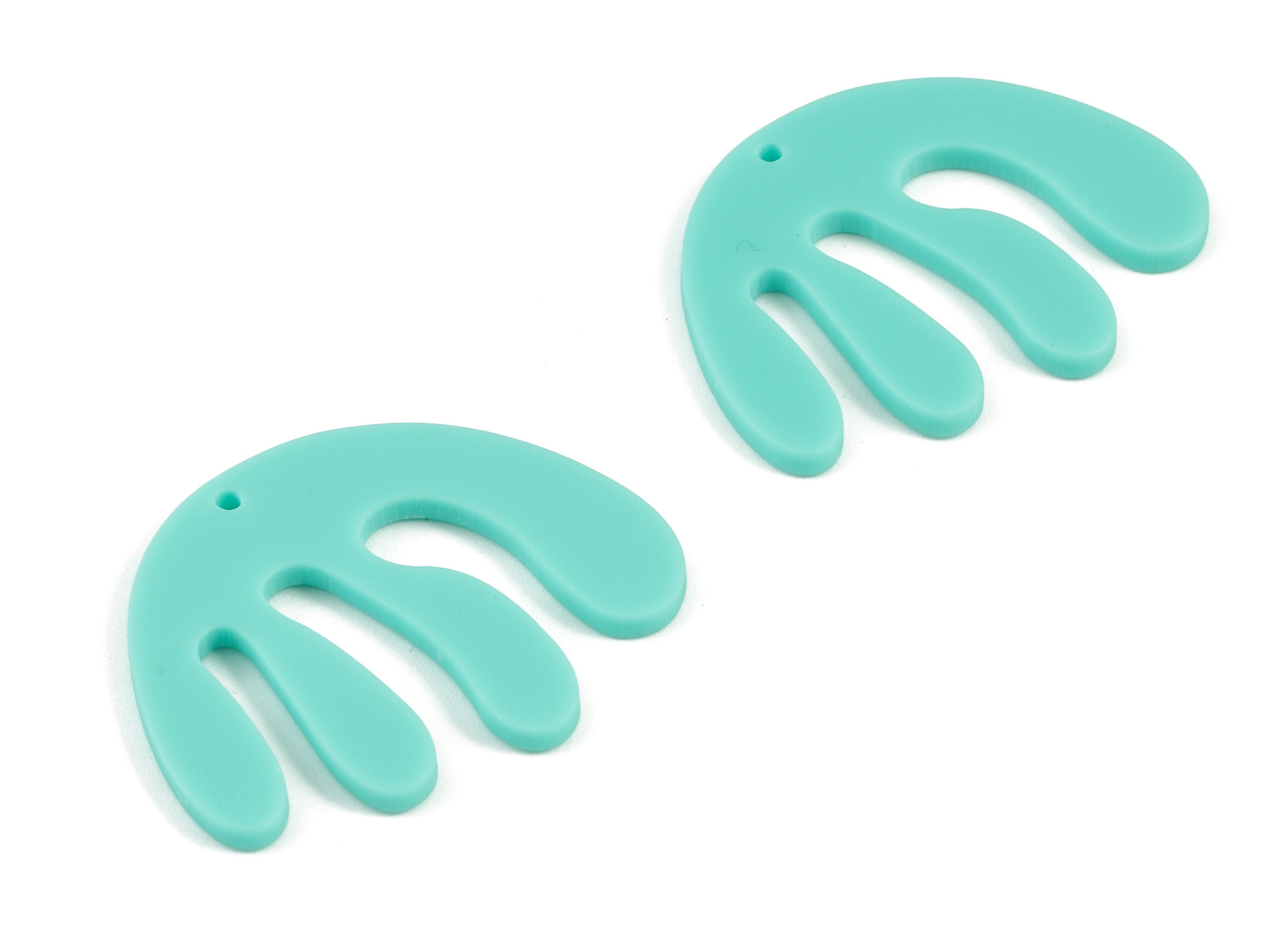 Acrylic Green Jellyfish Earring Charms - Acrylic Jellyfish Pendant - Jewelry Supplies - Color Code:A467 - 29.53x36.25x2.07mm - AC2111-A467 - DOMEDBAZAAR