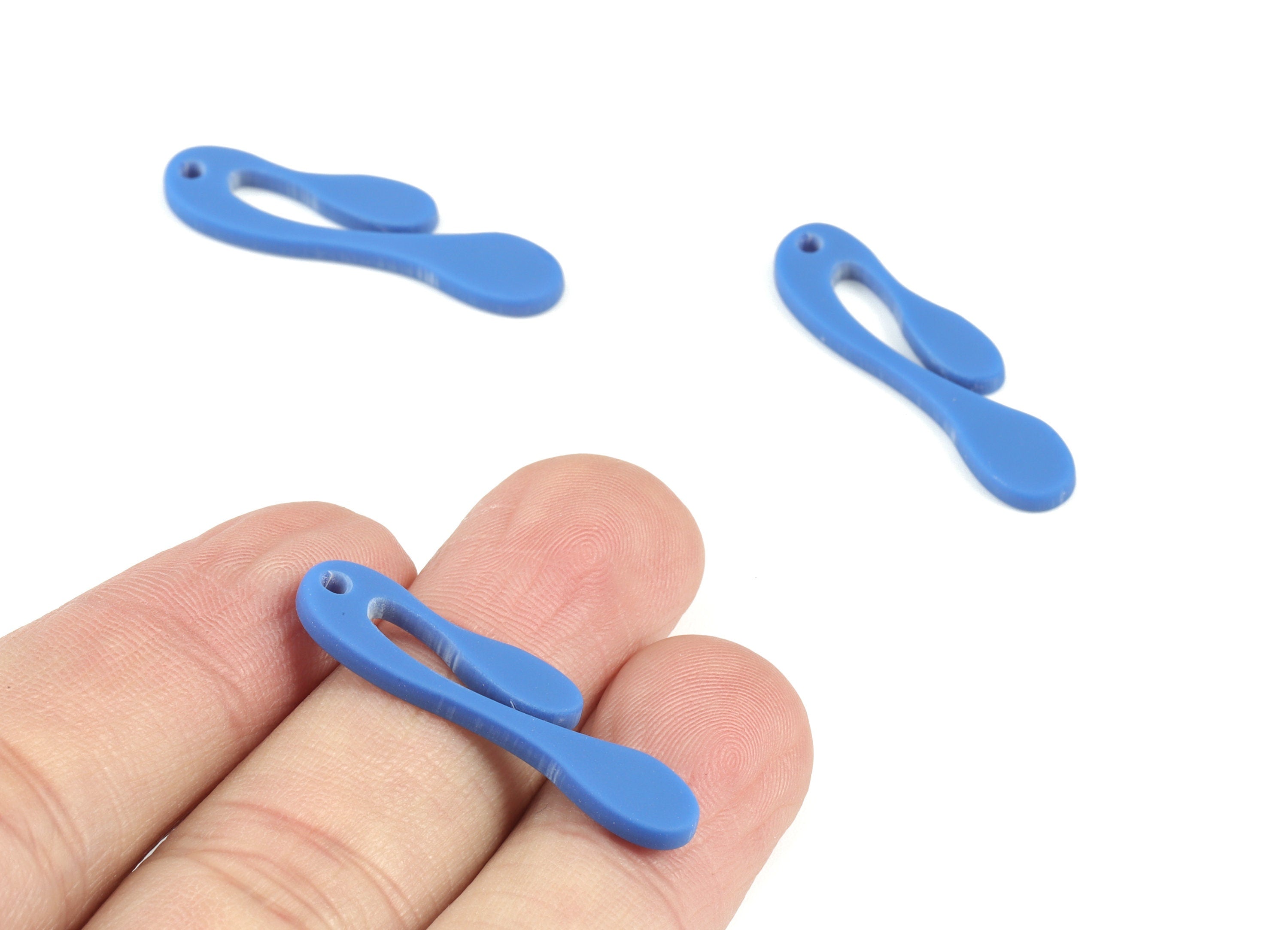 Acrylic Navy Drop Earring Charms - Acrylic Drop Pendant - Jewelry Supplies - Color Code:A522 - 32.53x8.45x2.05mm - AC2121-A522 - DOMEDBAZAAR