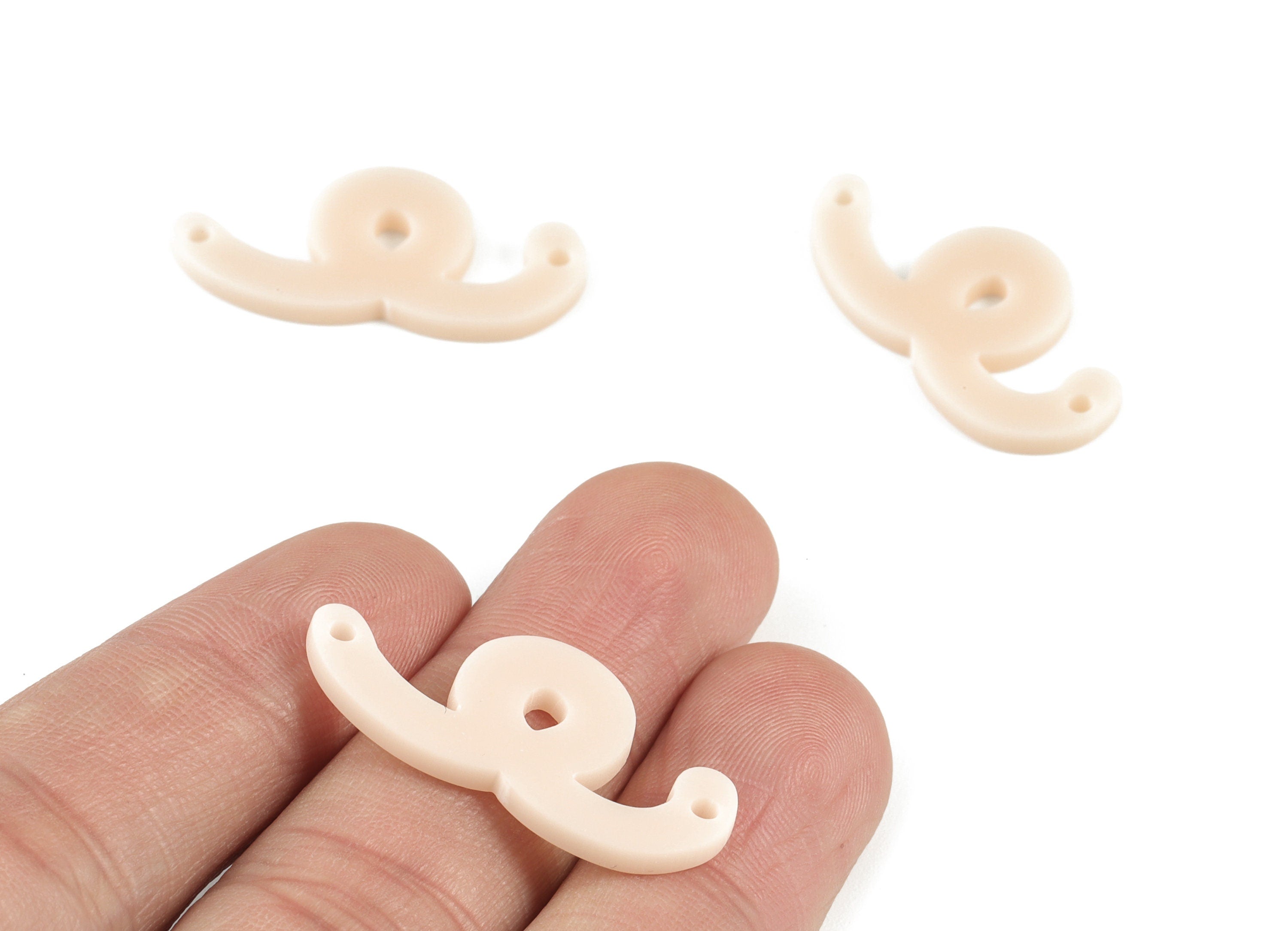 Acrylic Cream Worn Earring Connector - Acrylic Worn Earring Charms - Jewelry Supplies - Color Code:A523 - 31.71x15.36x2.43mm - AC2109-A523 - DOMEDBAZAAR