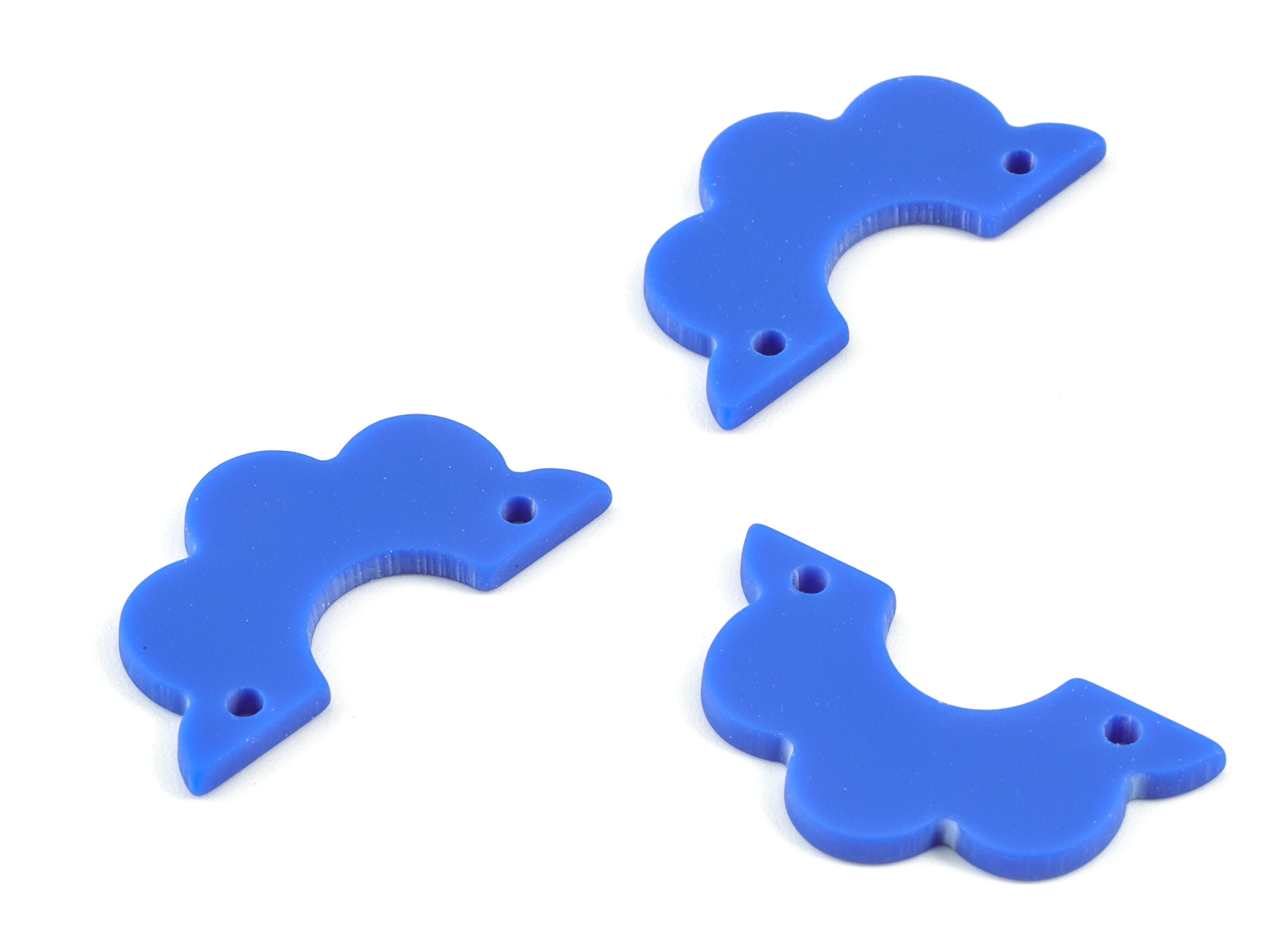 Acrylic Half Flower Earring Connector - Navy Acrylic Flower Earrings - Jewellery Supplies - Color Code:A522 - 29.4x15.8x2.15mm - AC2124-A522 - DOMEDBAZAAR