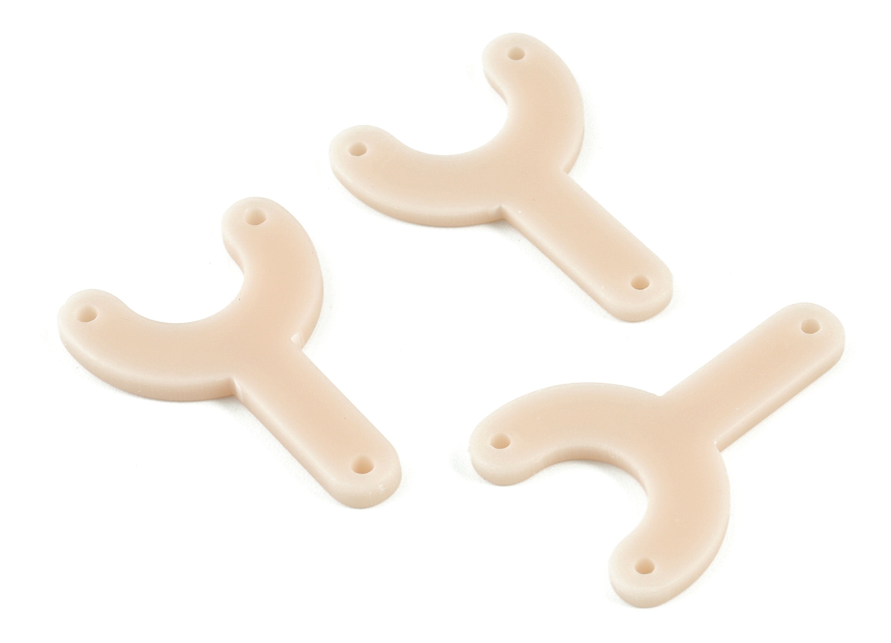 Acrylic Y Earring Connector - Cream Acrylic Y Earring Charms - Jewelry Supplies - Color Code:A523 - 30.83x22.11x1.87mm - AC2110-A523 - DOMEDBAZAAR