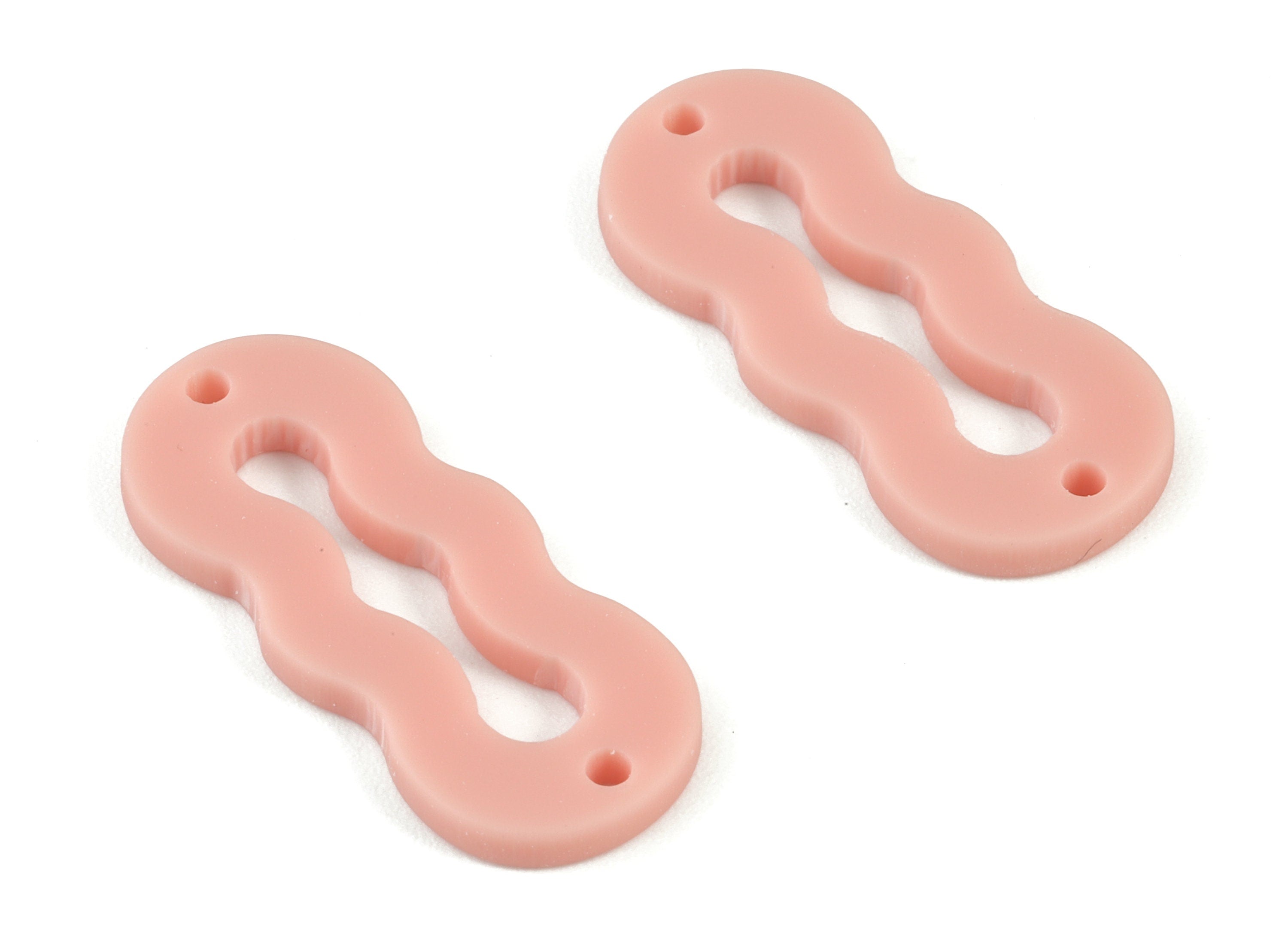 Acrylic Mini Oval Earring Connector - Pink Acrylic Oval Charms - Jewelry Supplies - Color Code:A560 - 29.74x12.36x2.07mm - AC2122-A560 - DOMEDBAZAAR