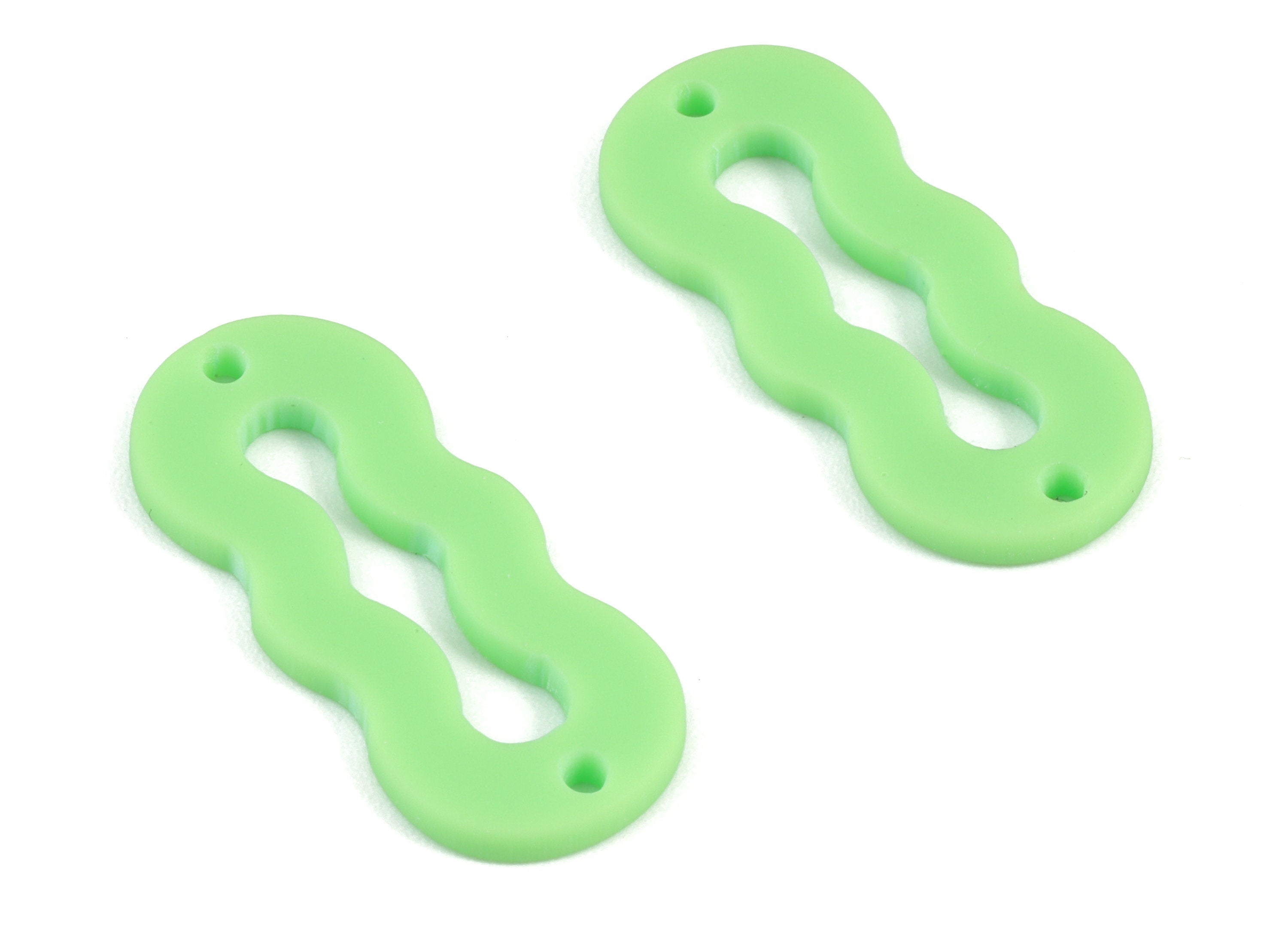 Acrylic Mini Oval Earring Connector - Green Acrylic Oval Charms - Jewelry Supplies - Color Code:A469 - 29.74x12.36x2.07mm - AC2122-A469 - DOMEDBAZAAR