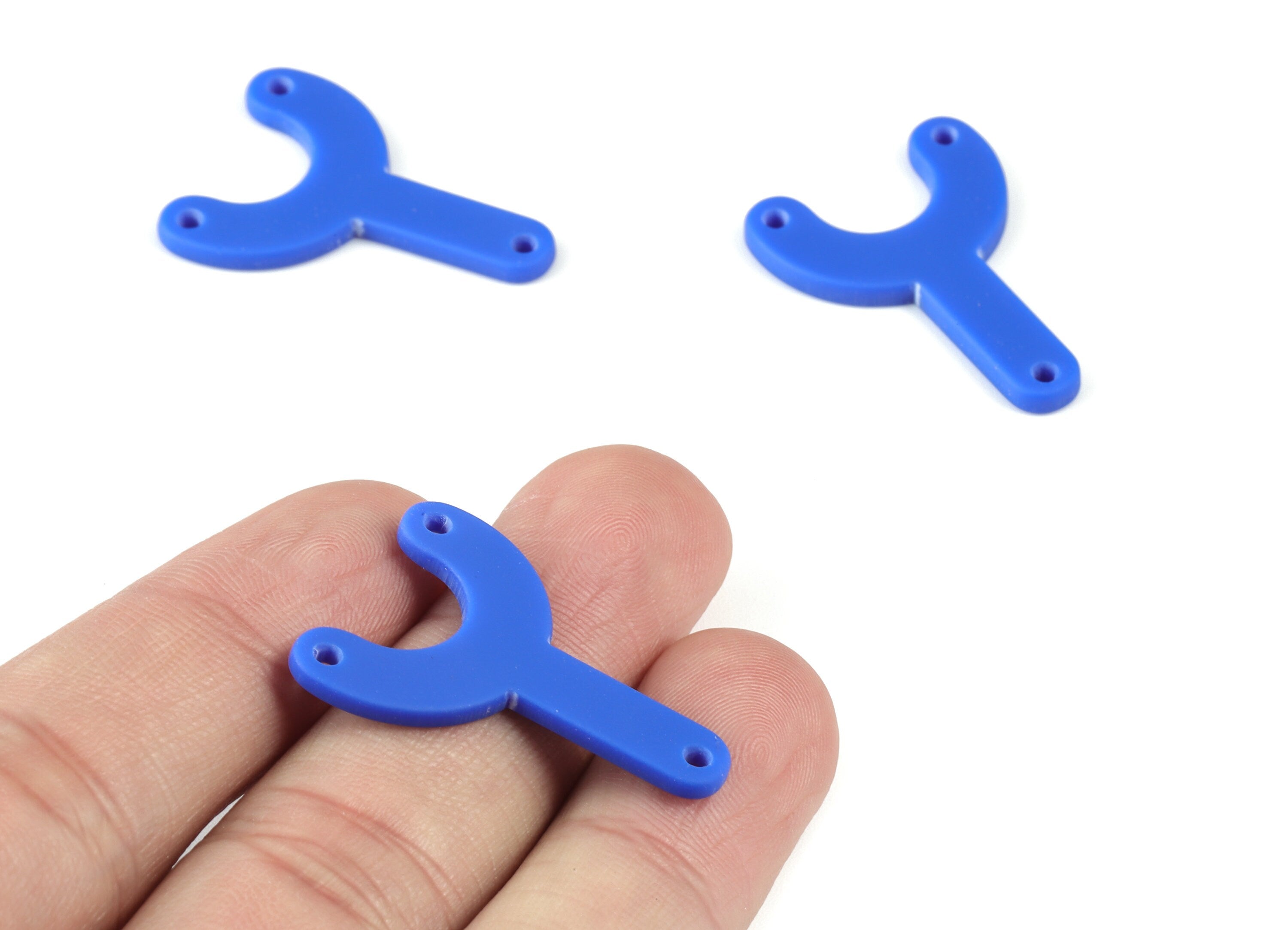 Acrylic Y Earring Connector - Navy Acrylic Y Earring Charms - Jewelry Supplies - Color Code:A522 - 30.83x22.11x1.87mm - AC2110-A522 - DOMEDBAZAAR