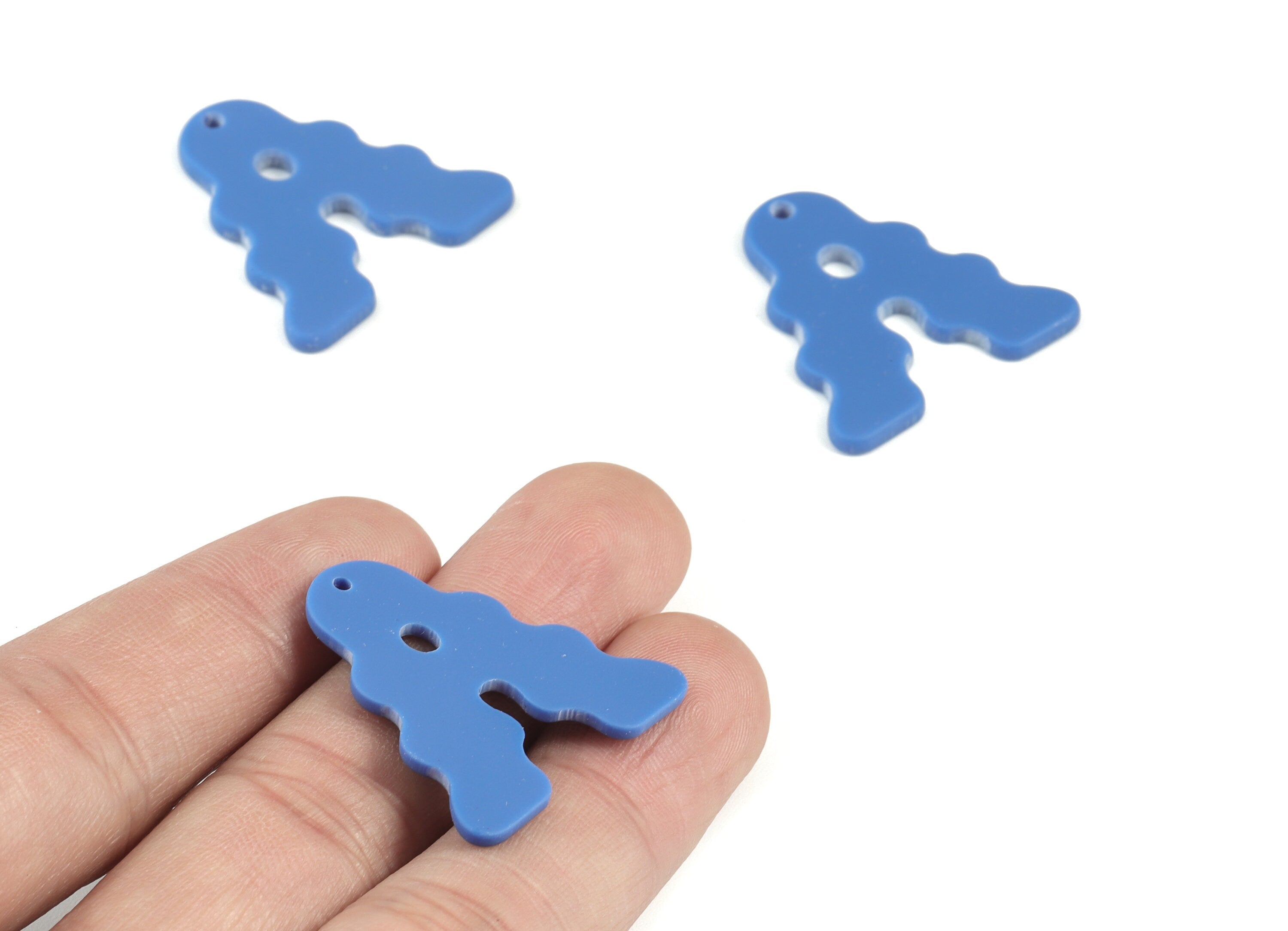 Acrylic Triangle Earring Charms - Blue Acrylic Triangle Earrings - Jewelry Supplies - Color Code:A522 - 29.7x28.48x2.09mm - AC2127-A522 - DOMEDBAZAAR