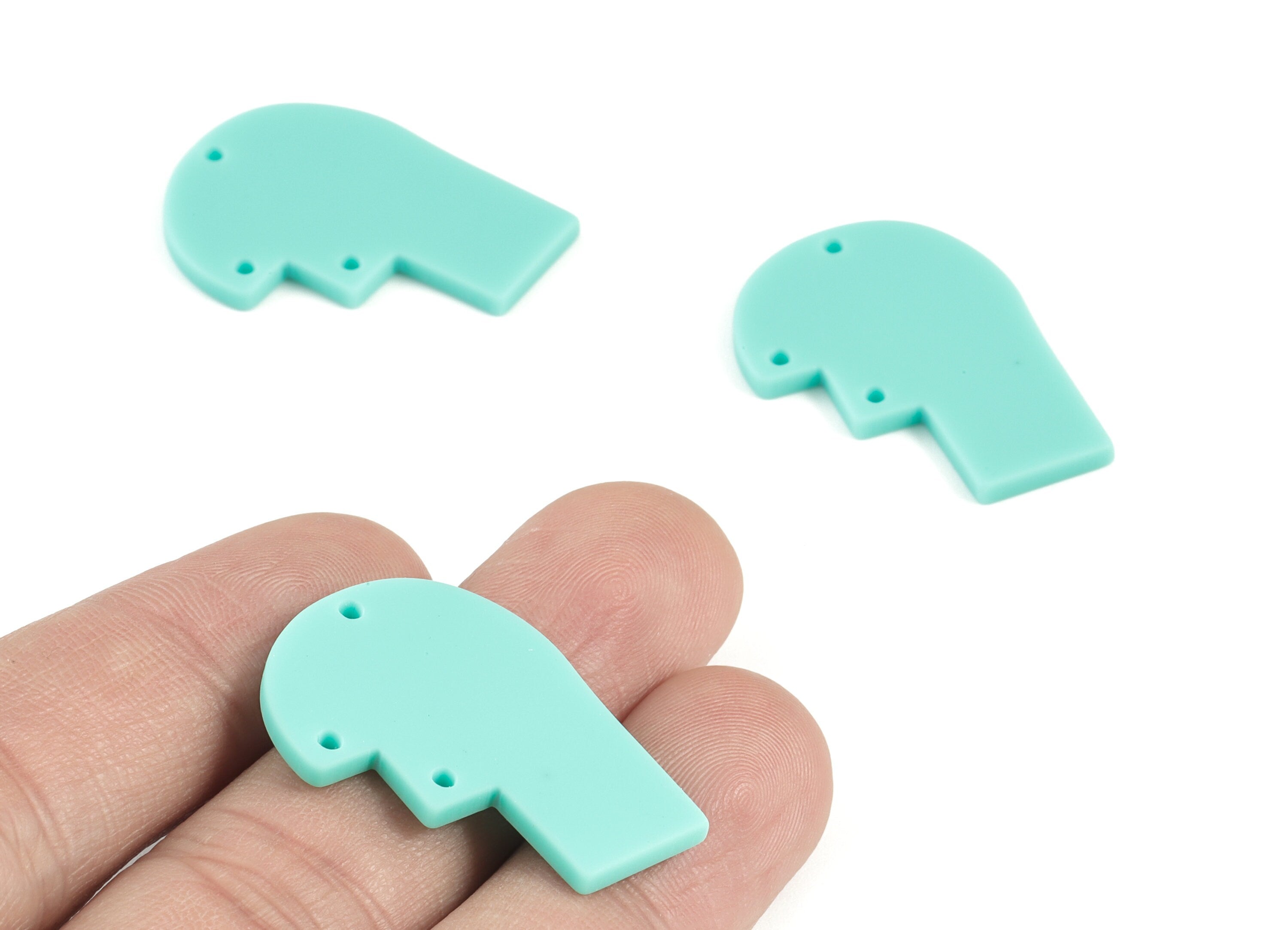 Acrylic Domed Earring Connector - Acrylic Green Half Oval Charms - Jewelry Supplies - Color Code:A467 - 29.62x22.34x2.21mm - AC2106-A467 - DOMEDBAZAAR