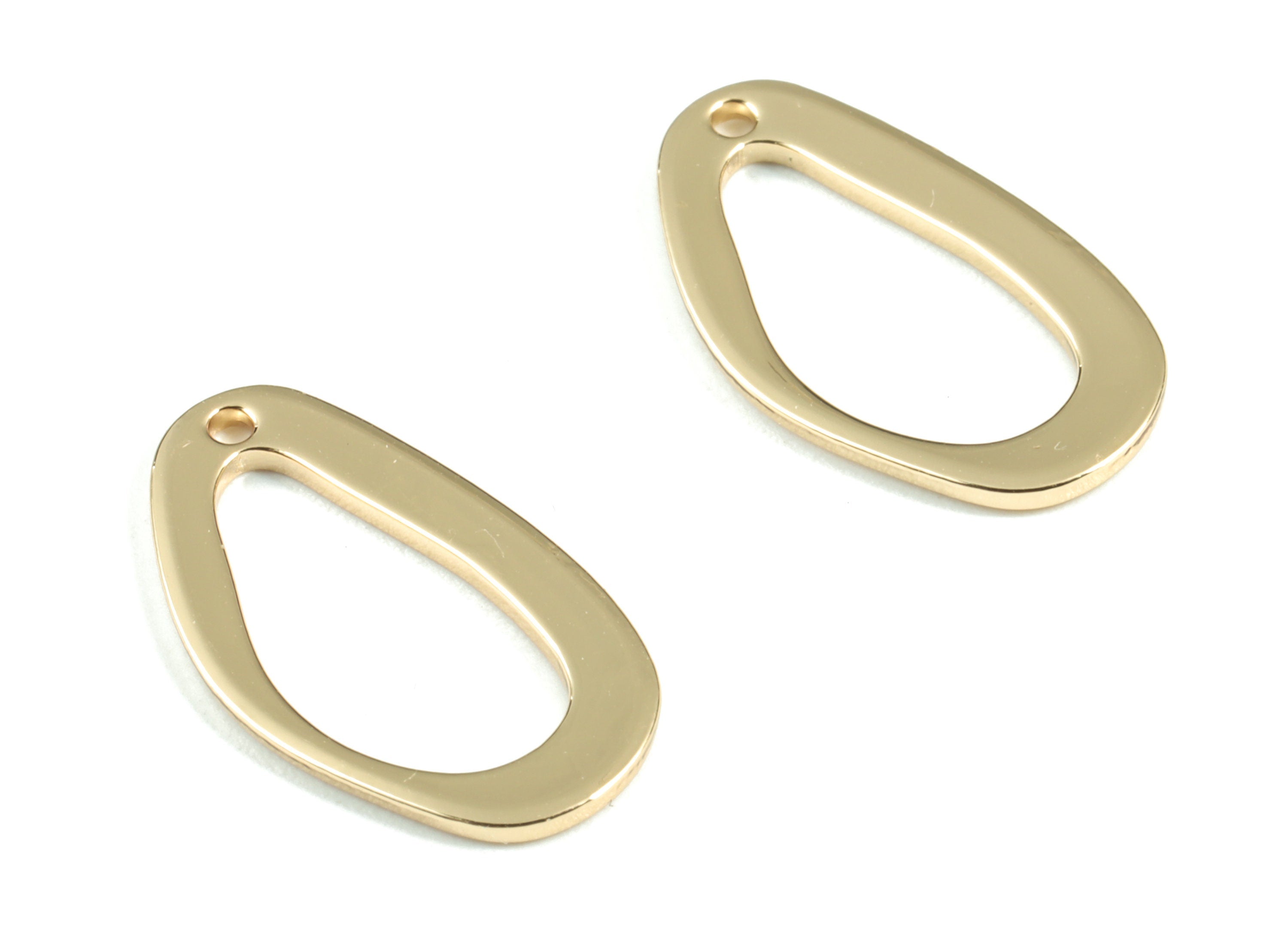 Gold Irregular Charms - KC Gold Tone Plated Brass Irregular Oval Brass Pendants - Jewelry Supplies - 19.46x11.25x1.25mm - PP1966KCG - DOMEDBAZAAR